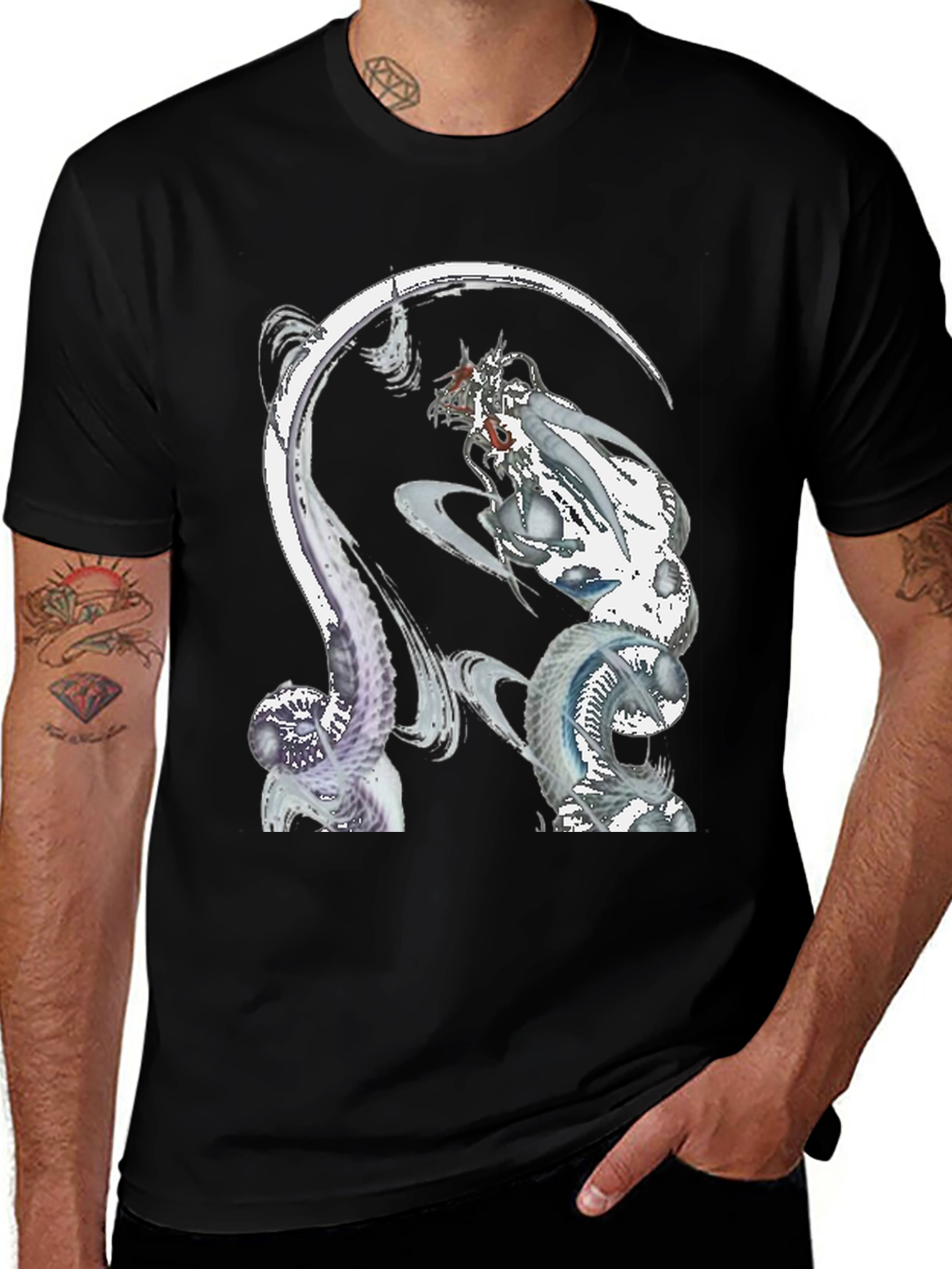 Variant 11 of Fantasy Creature Graphic Black T-Shirt