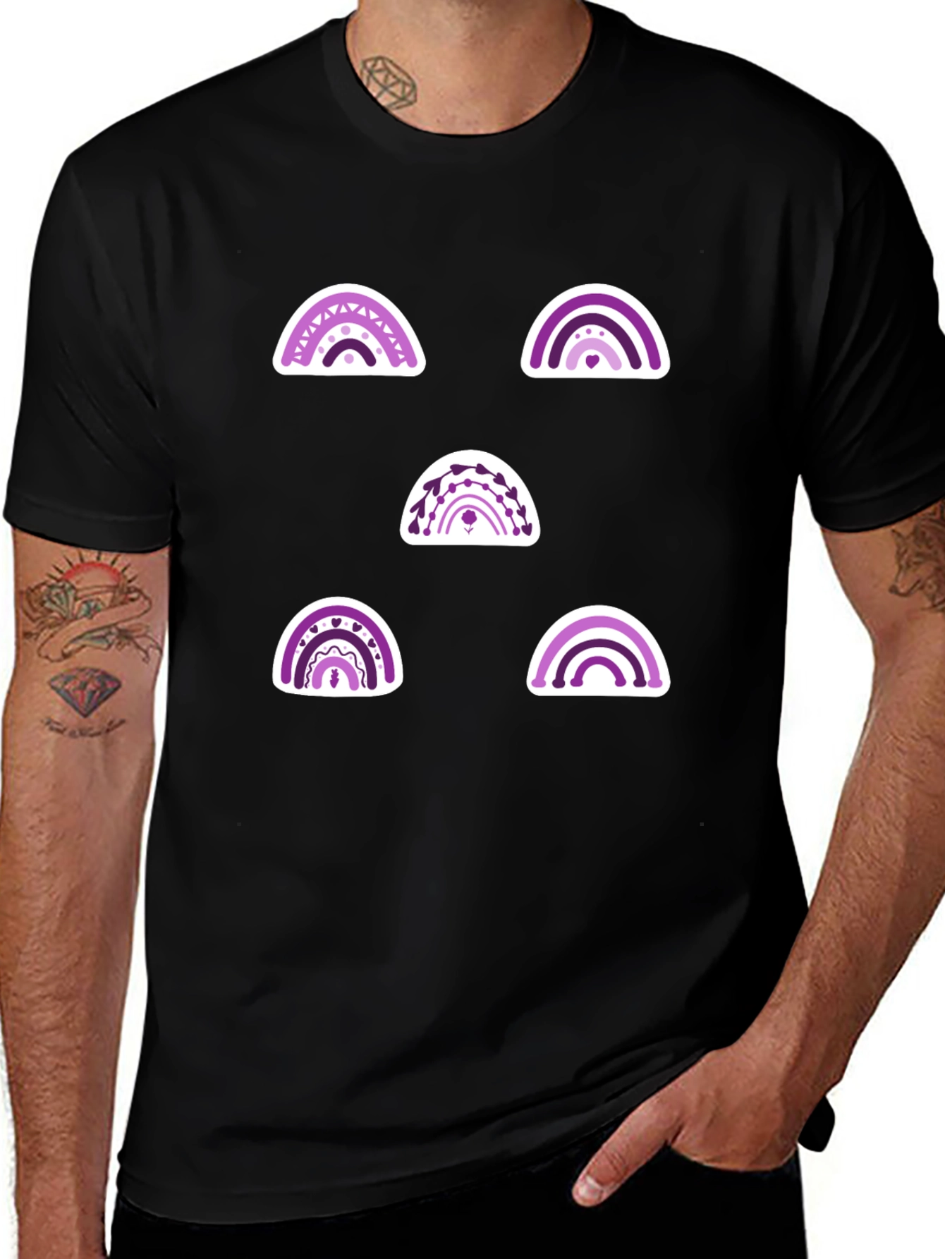 Variant 6 of Purple Rainbow Graphic Tee - Unisex