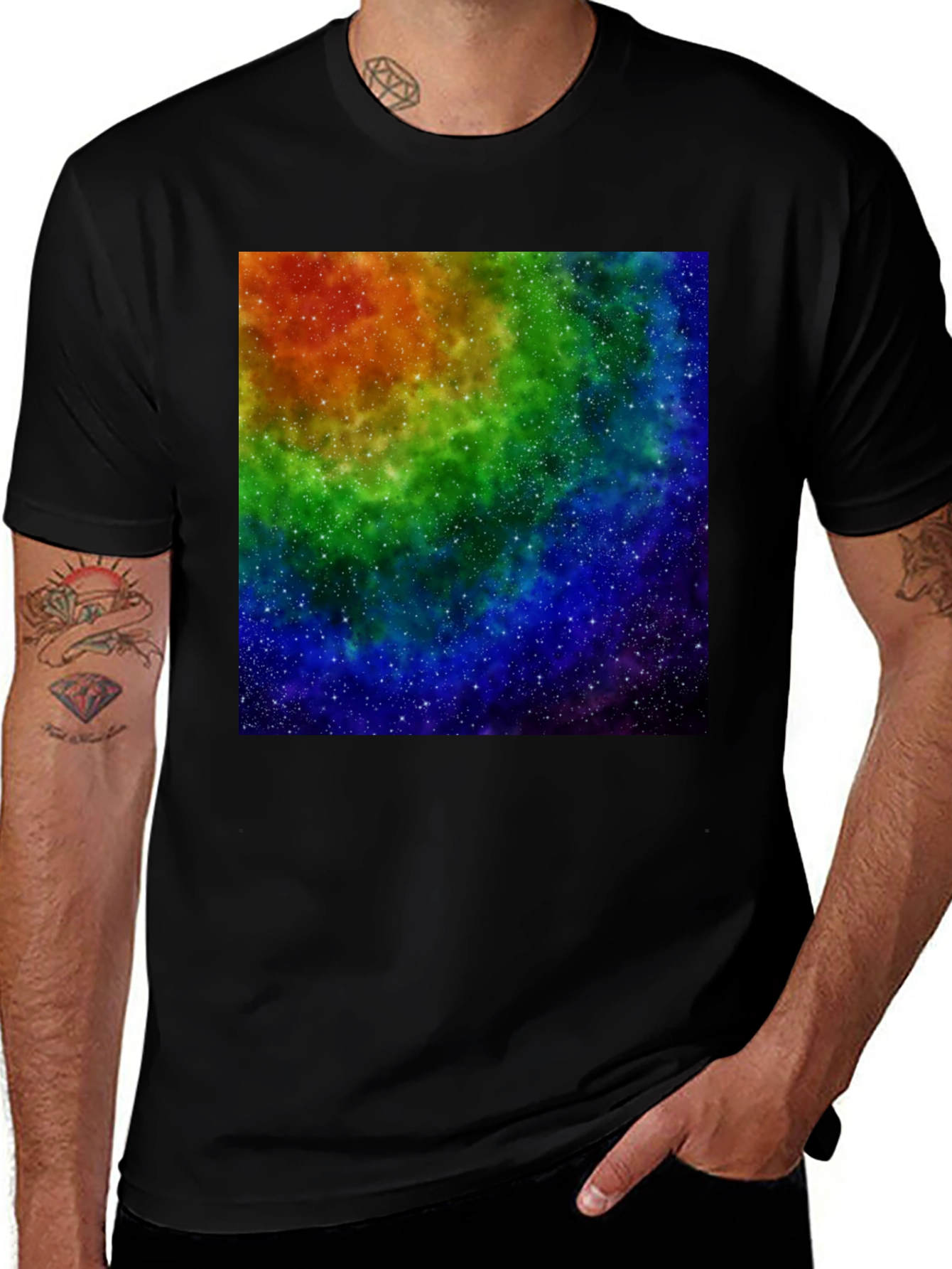 Variant 14 of Rainbow Galaxy Black T-Shirt