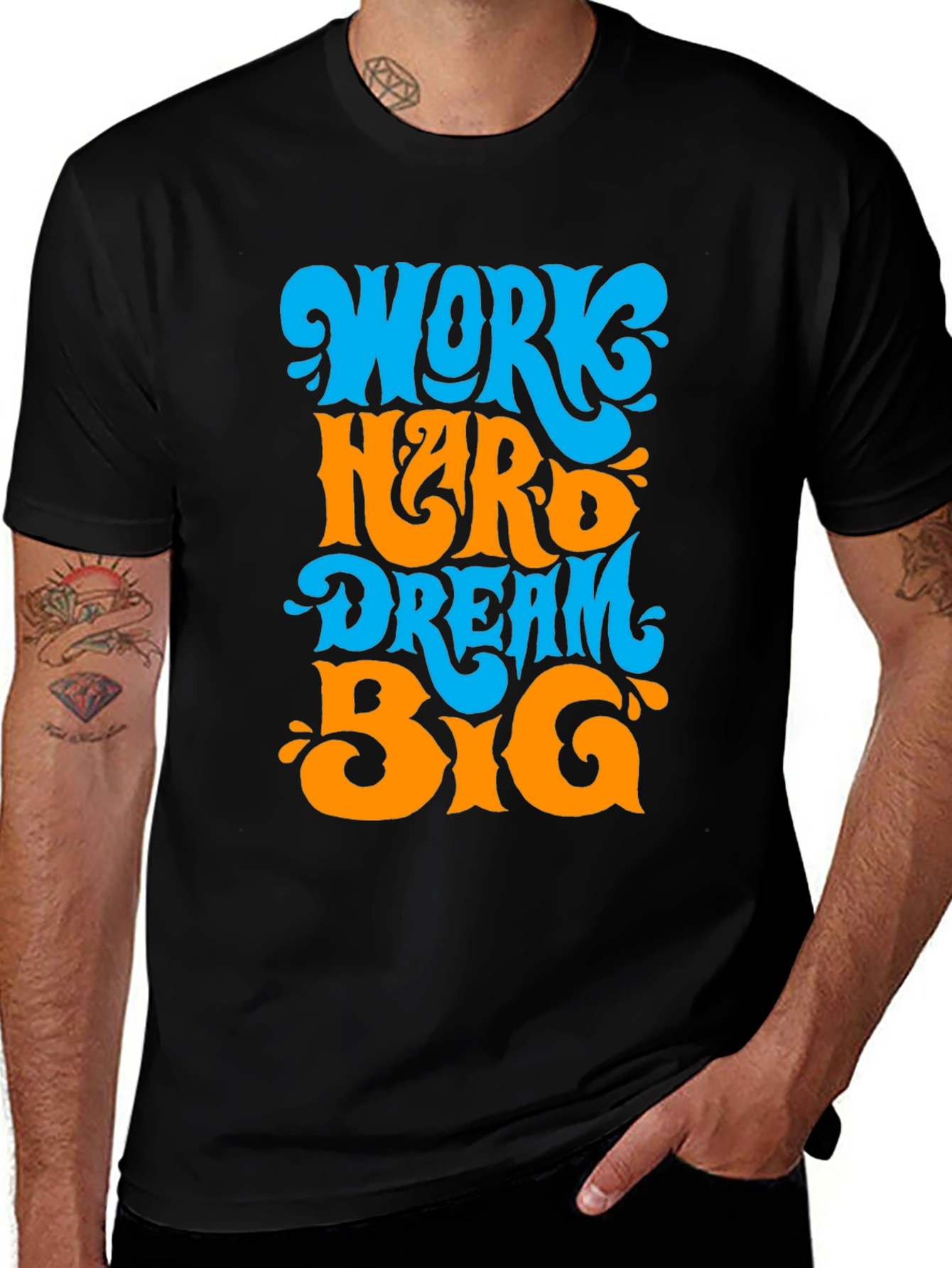Variant 14 of Work Hard Dream Big Graphic Tee