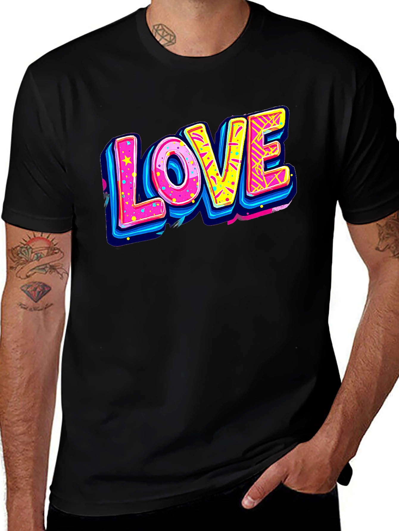 Variant 5 of Retro LOVE Graphic Tee - 80s Style T-Shirt