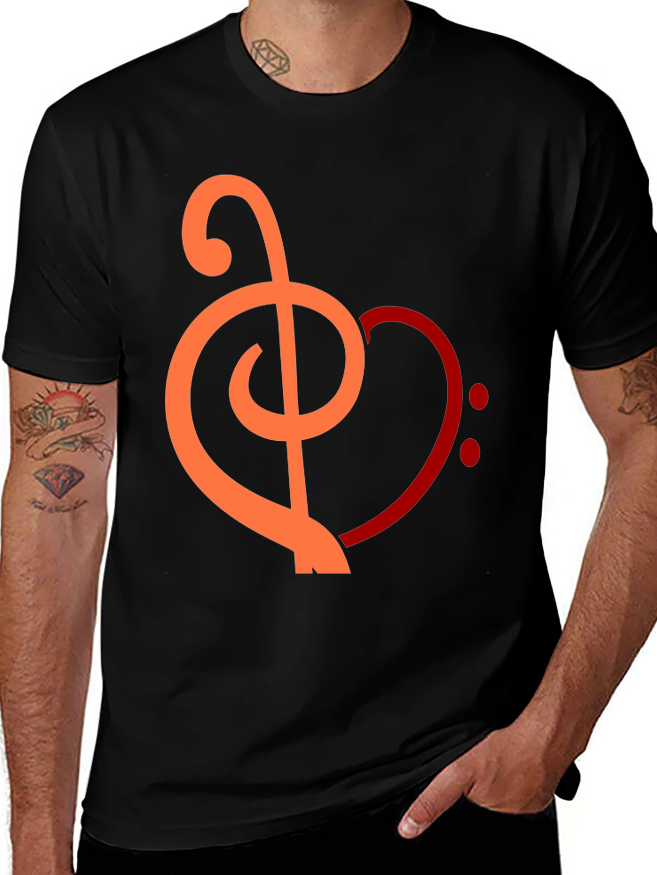 Variant 18 of Musical Heart T-Shirt - Stylish Graphic Tee