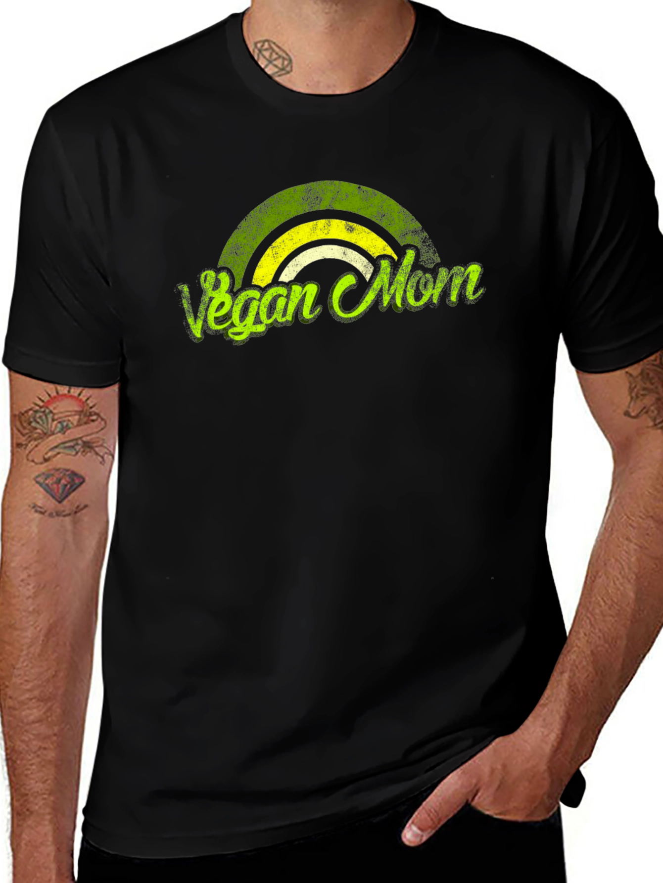 Variant 8 of Vegan Mom T-Shirt Black Graphic Tee