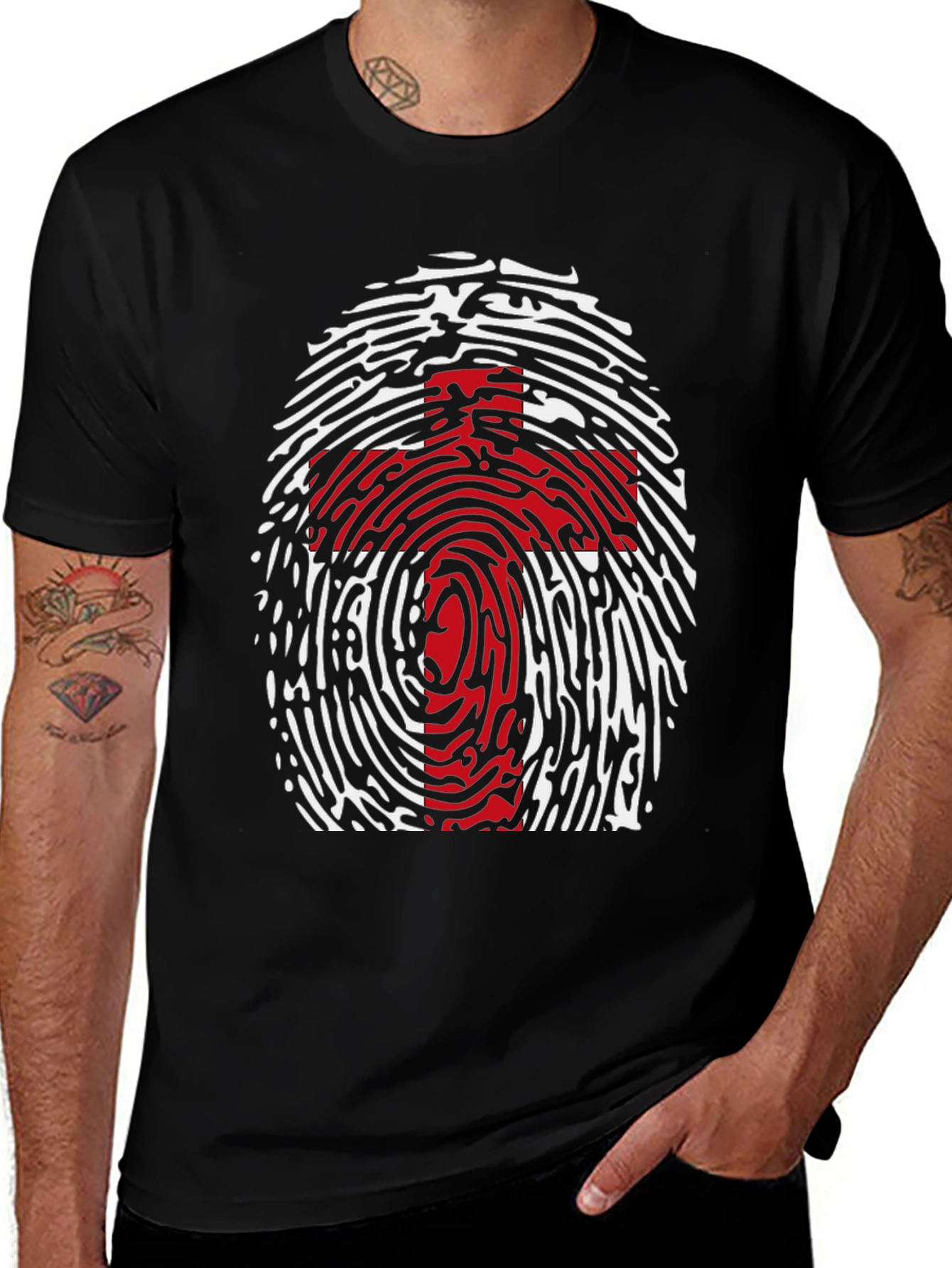 Variant 18 of Fingerprint Cross Graphic Tee