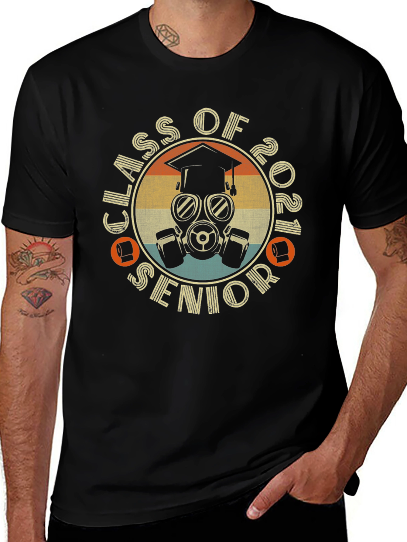 Class of 2021 Senior T-Shirt - Retro Gas Mask Design