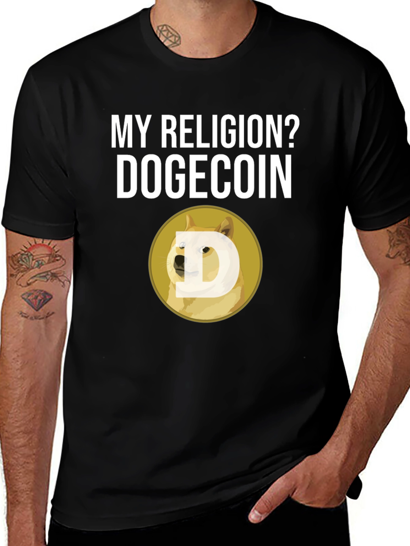 Dogecoin Religion T-Shirt - Crypto Meme Tee