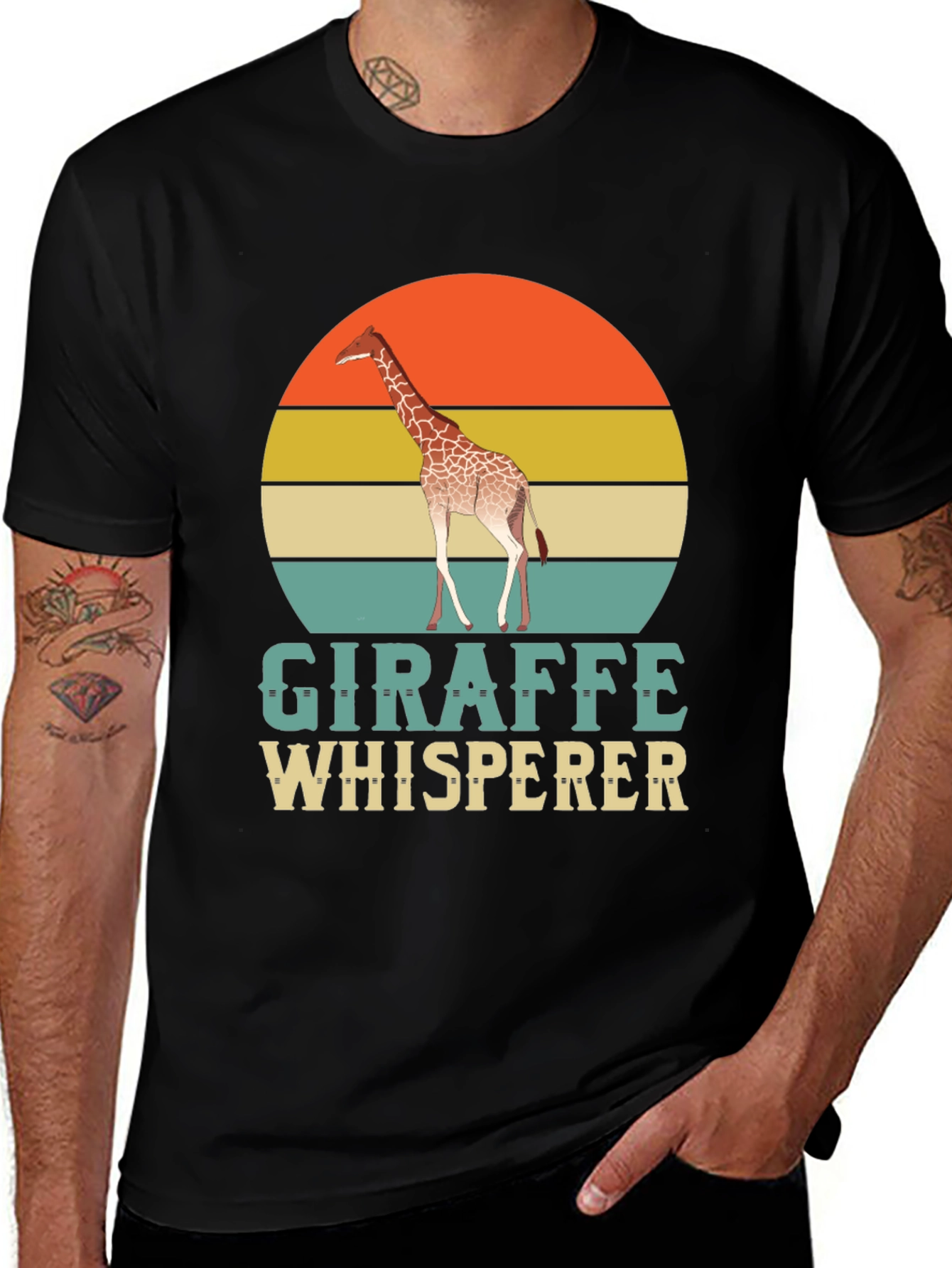 Variant 4 of Giraffe Whisperer T-Shirt - Retro Style Animal Lover Tee