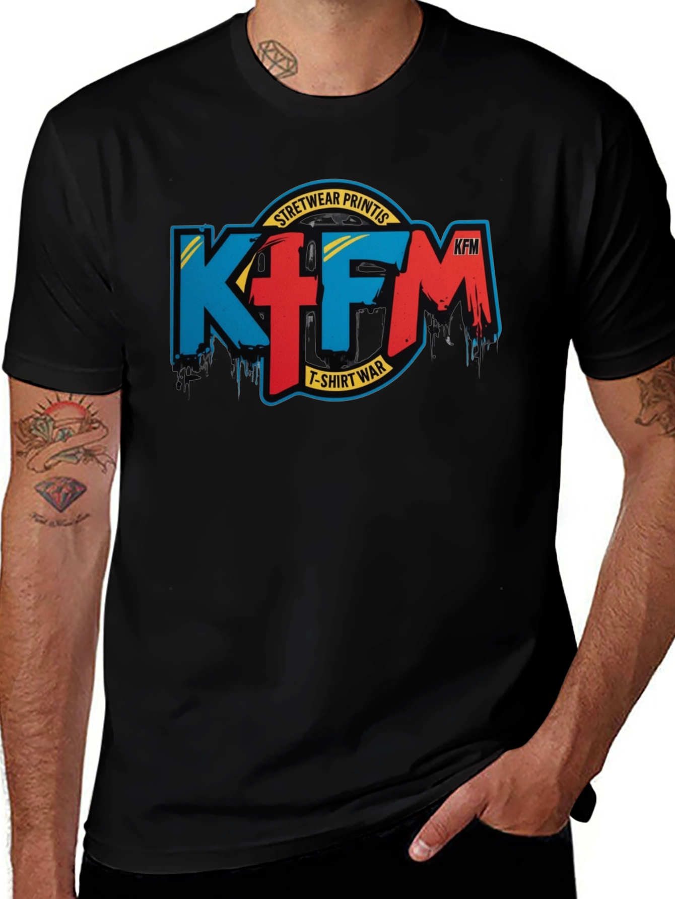 Variant 24 of K+FM T-Shirt War Graphic Tee - Black