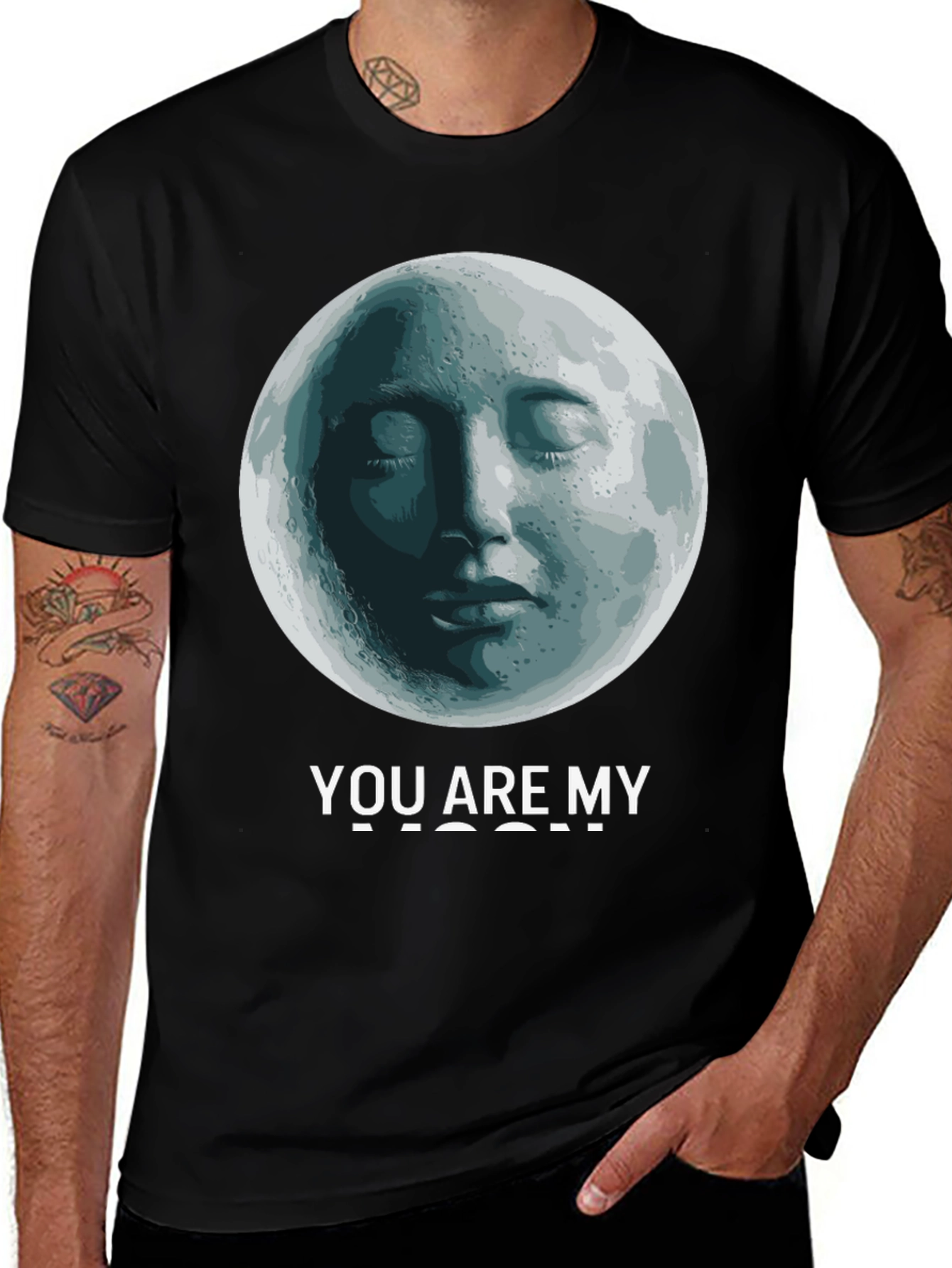 Variant 22 of Moon Face Graphic Tee - You Are My Moon T-Shirt
