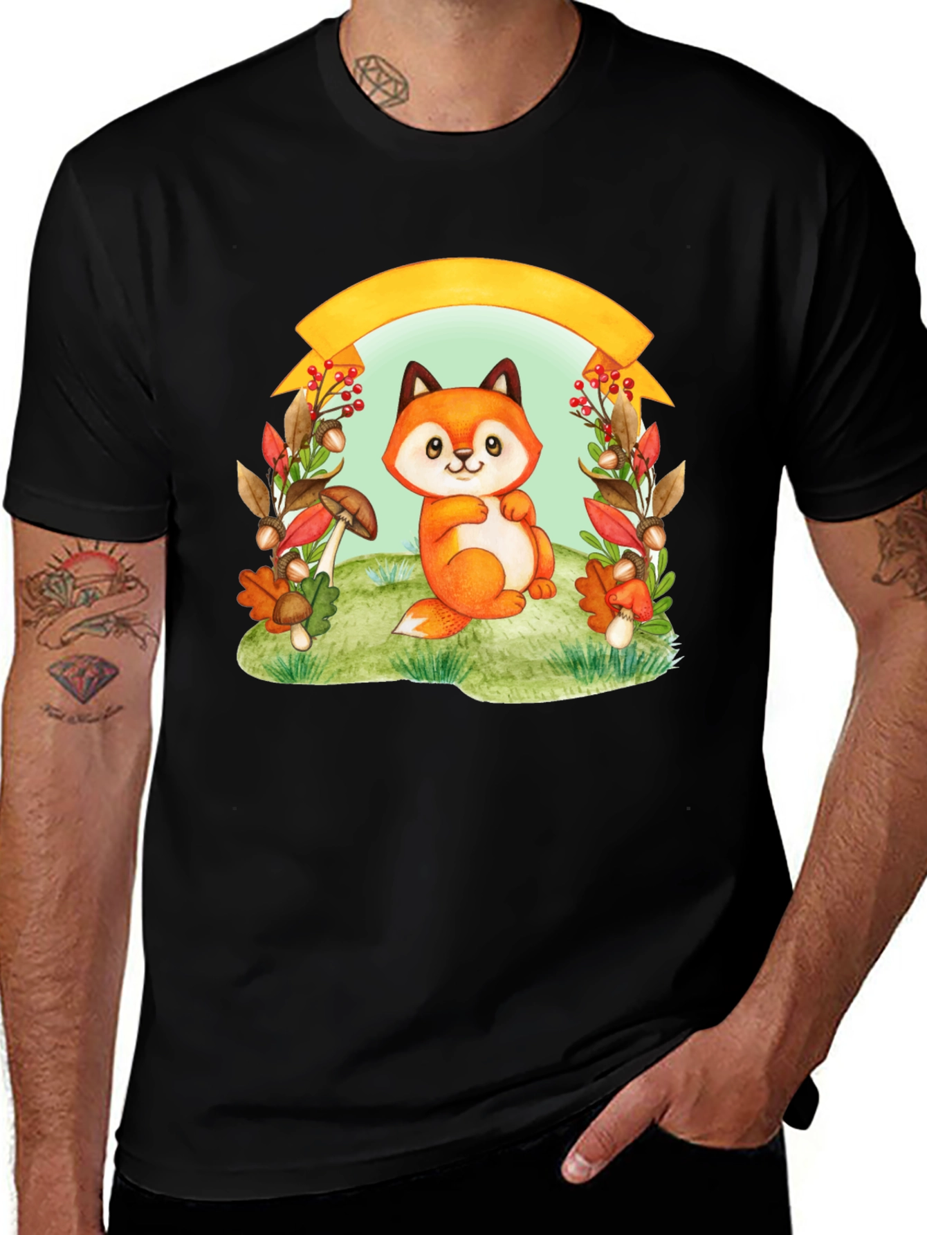 Variant 25 of Cute Fox in Autumn T-Shirt