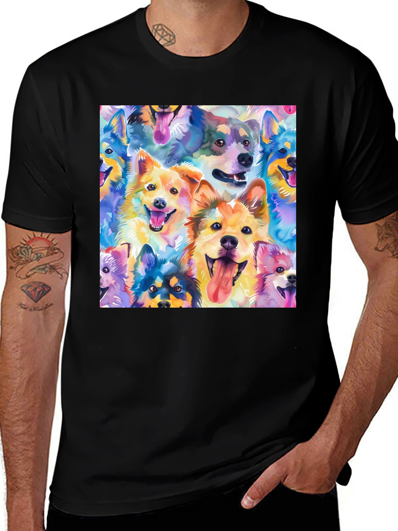 Variant 19 of Dog Breed Watercolor Print Graphic Tee