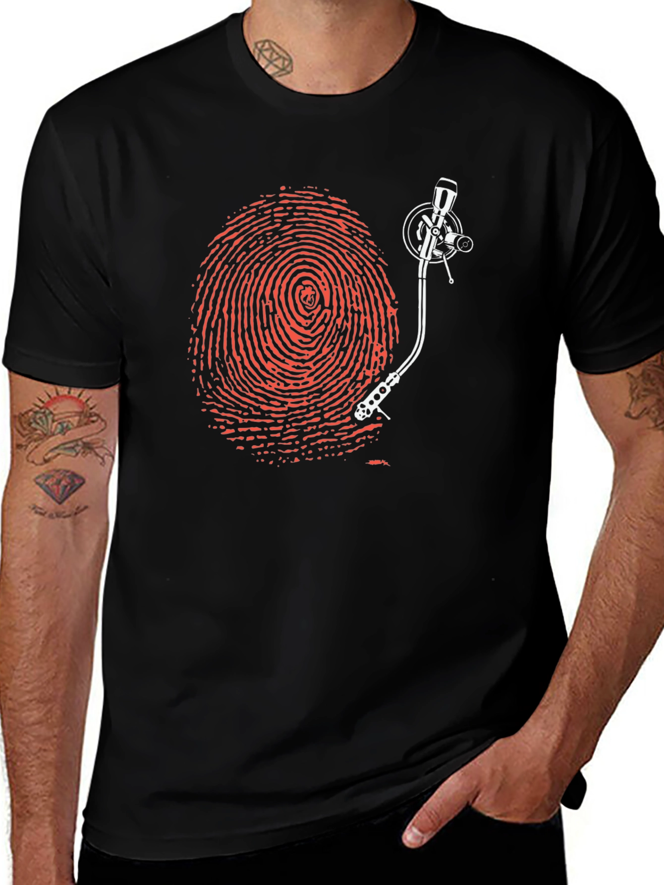 Variant 16 of Fingerprint Turntable Graphic Tee - Unique Music Lover Shirt