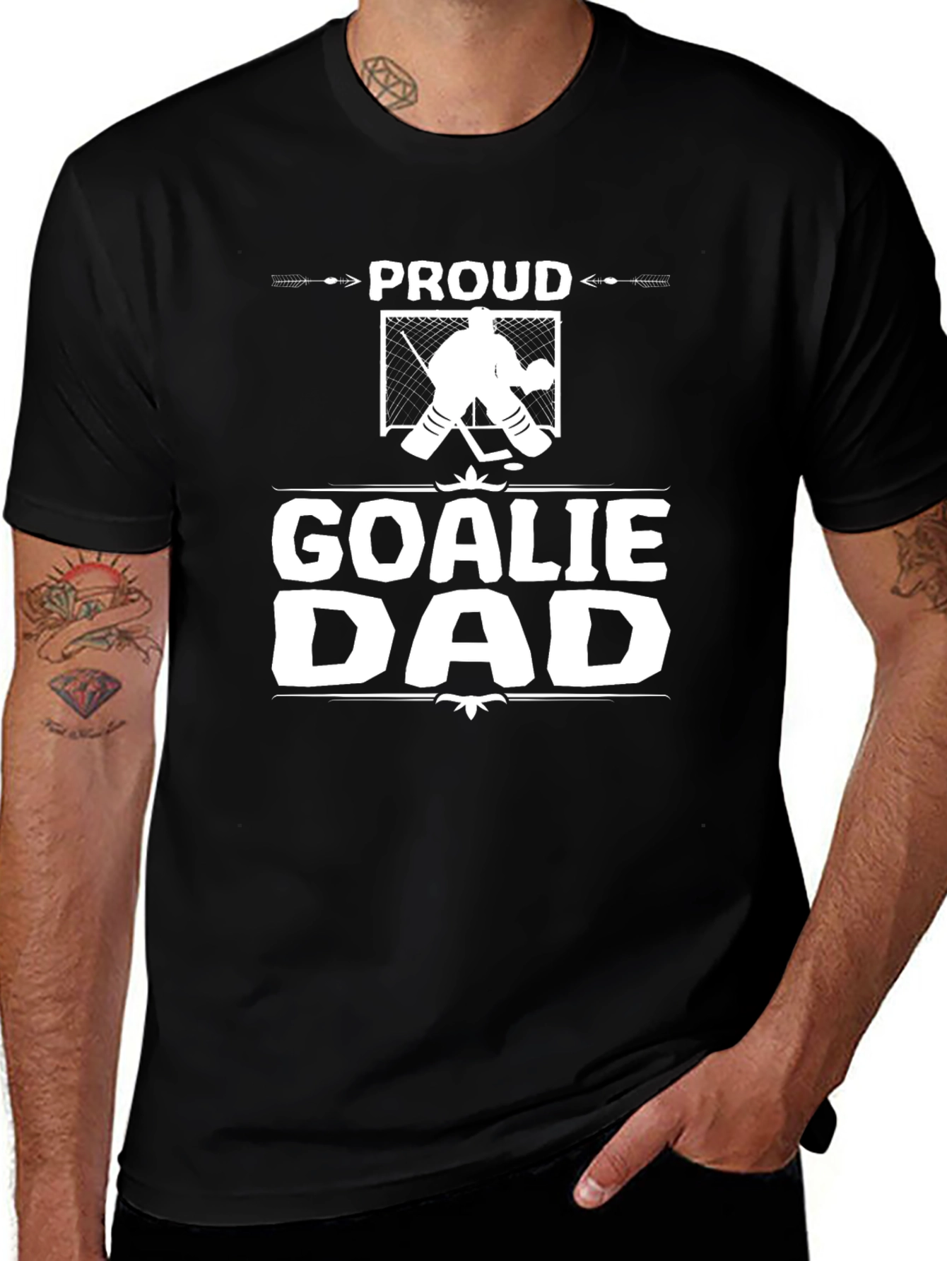 Variant 22 of Proud Goalie Dad Graphic Tee - Hockey Lover's Gift