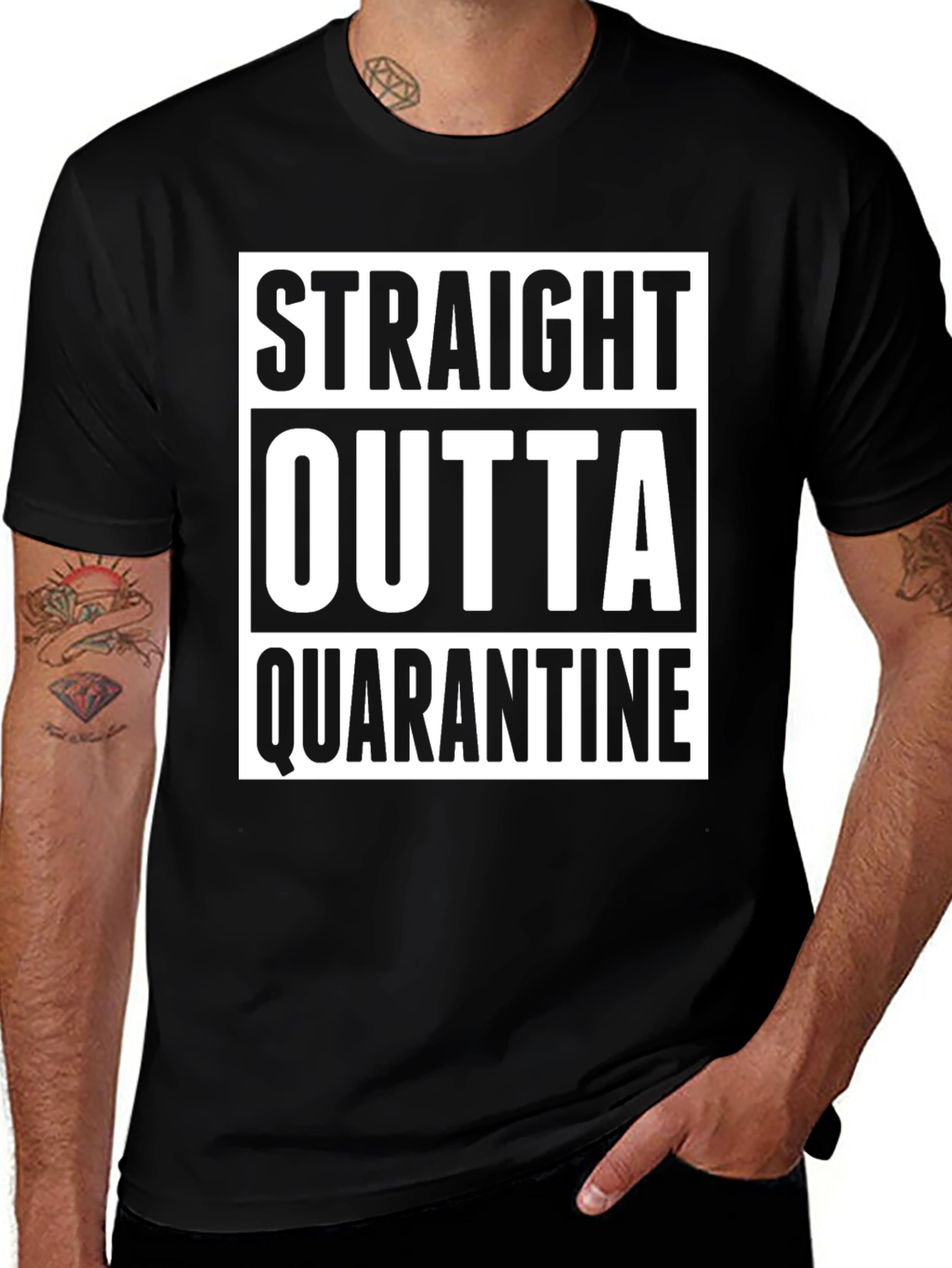 Variant 5 of Straight Outta Quarantine Black T-Shirt