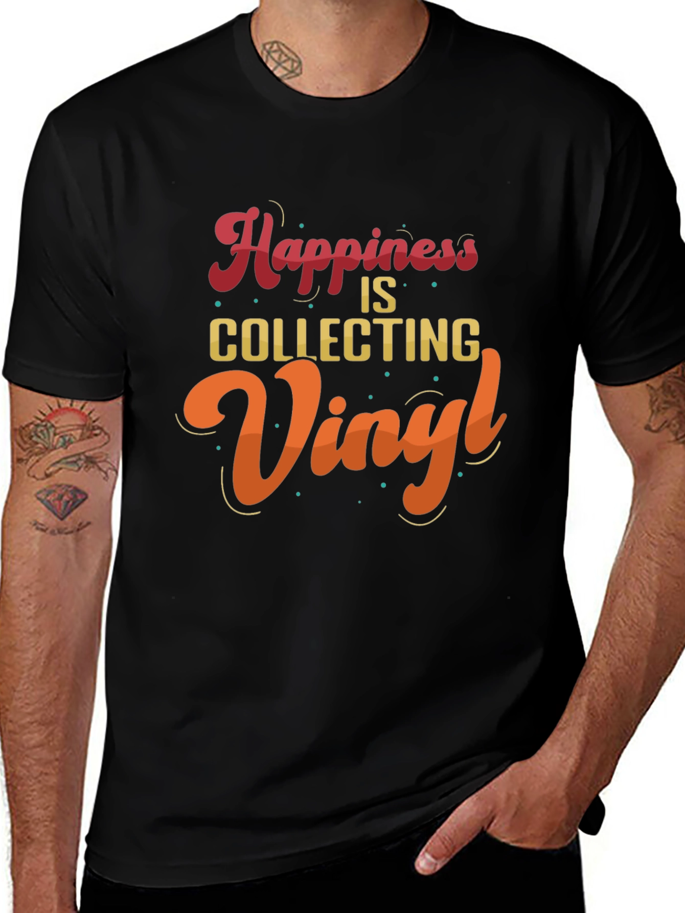 Variant 29 of Happiness Collecting Vinyl T-Shirt - Retro Style