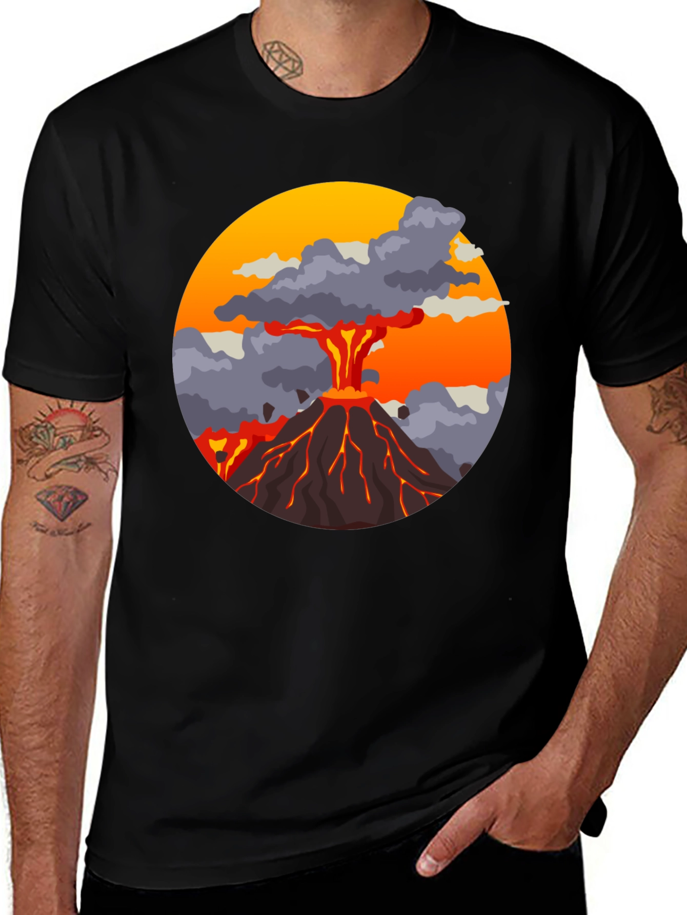 Variant 26 of Volcano Explosion Graphic Tee - Cool Men's T-Shirt