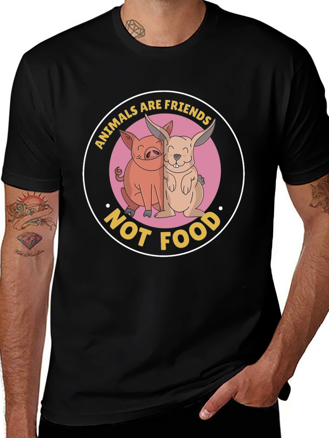 Variant 3 of Animals are Friends T-Shirt - Vegan Friendly