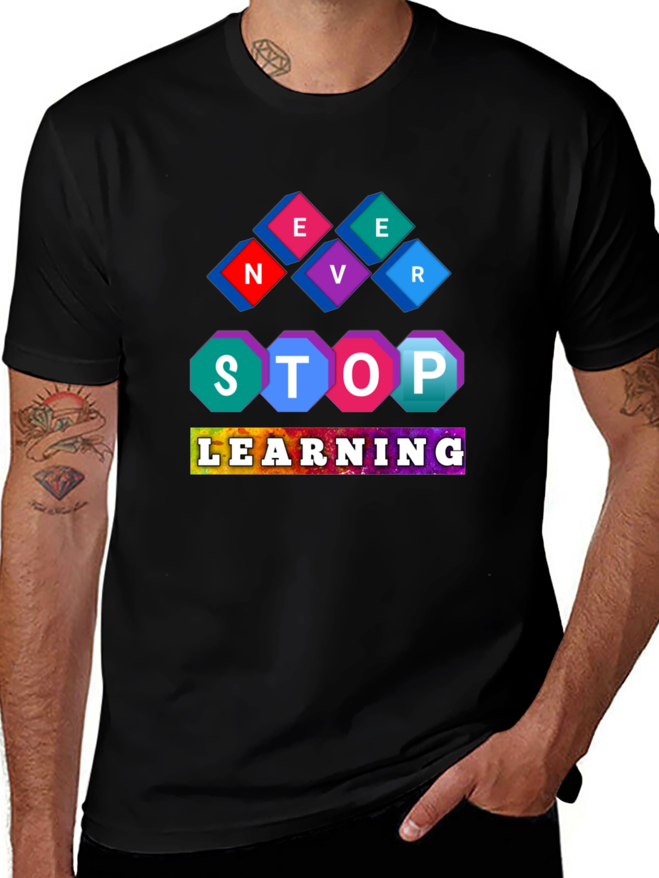 Variant 14 of Never Stop Learning Graphic T-Shirt