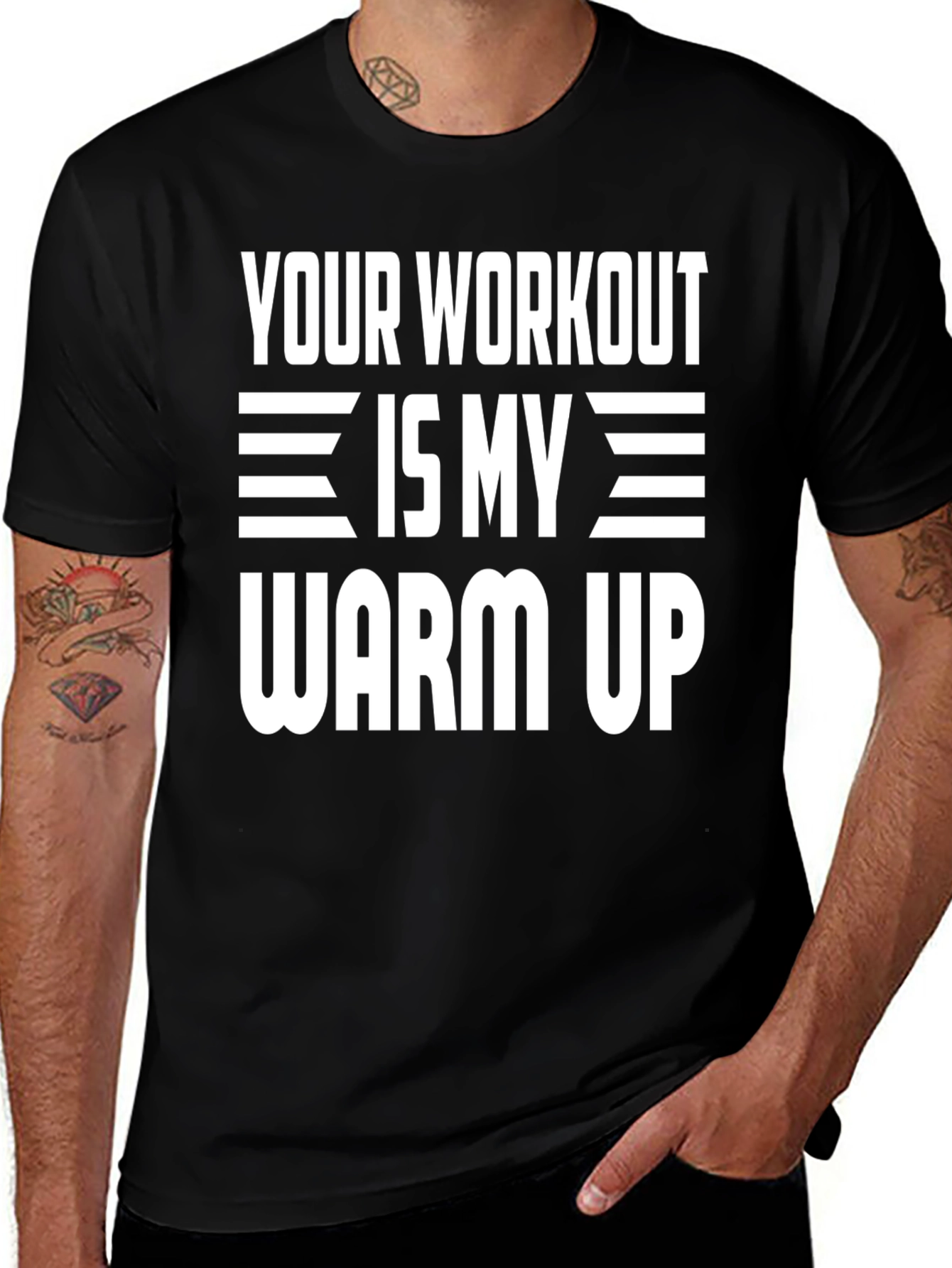 Variant 26 of Workout Slogan Tee: Your Workout is My Warm Up T-Shirt