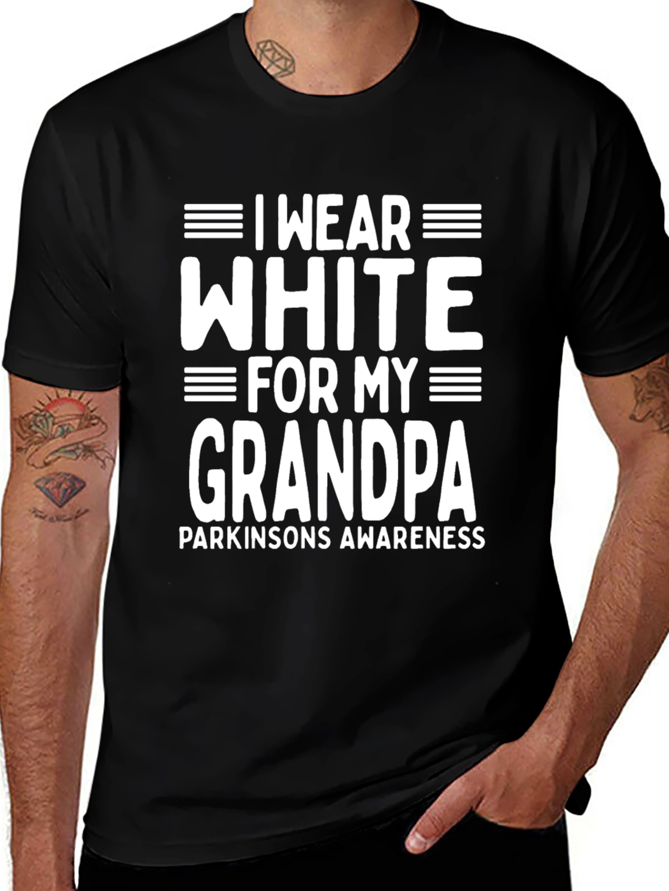 I Wear White for My Grandpa Parkinson's Awareness T-Shirt