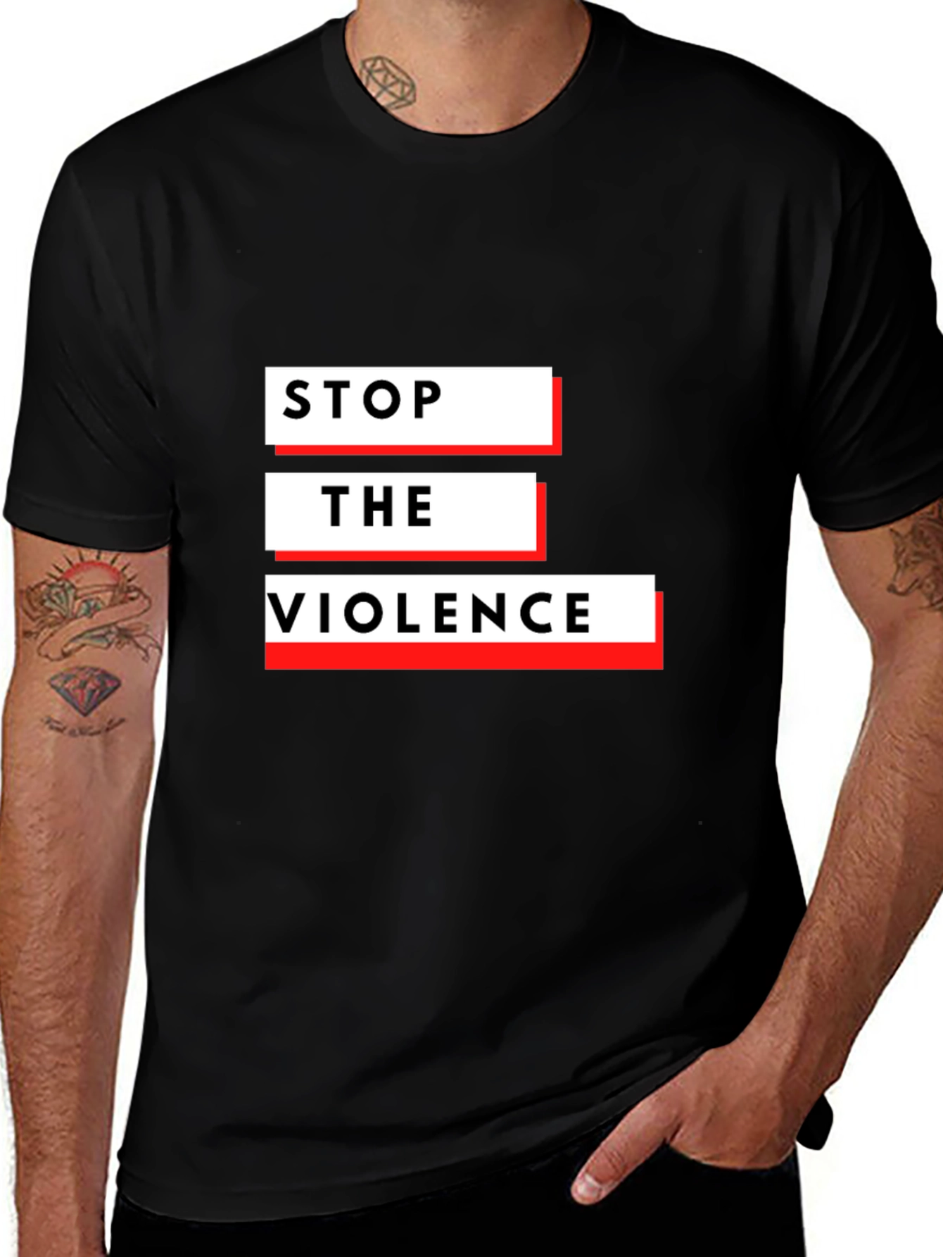 Variant 24 of Stop The Violence Black Graphic T-Shirt