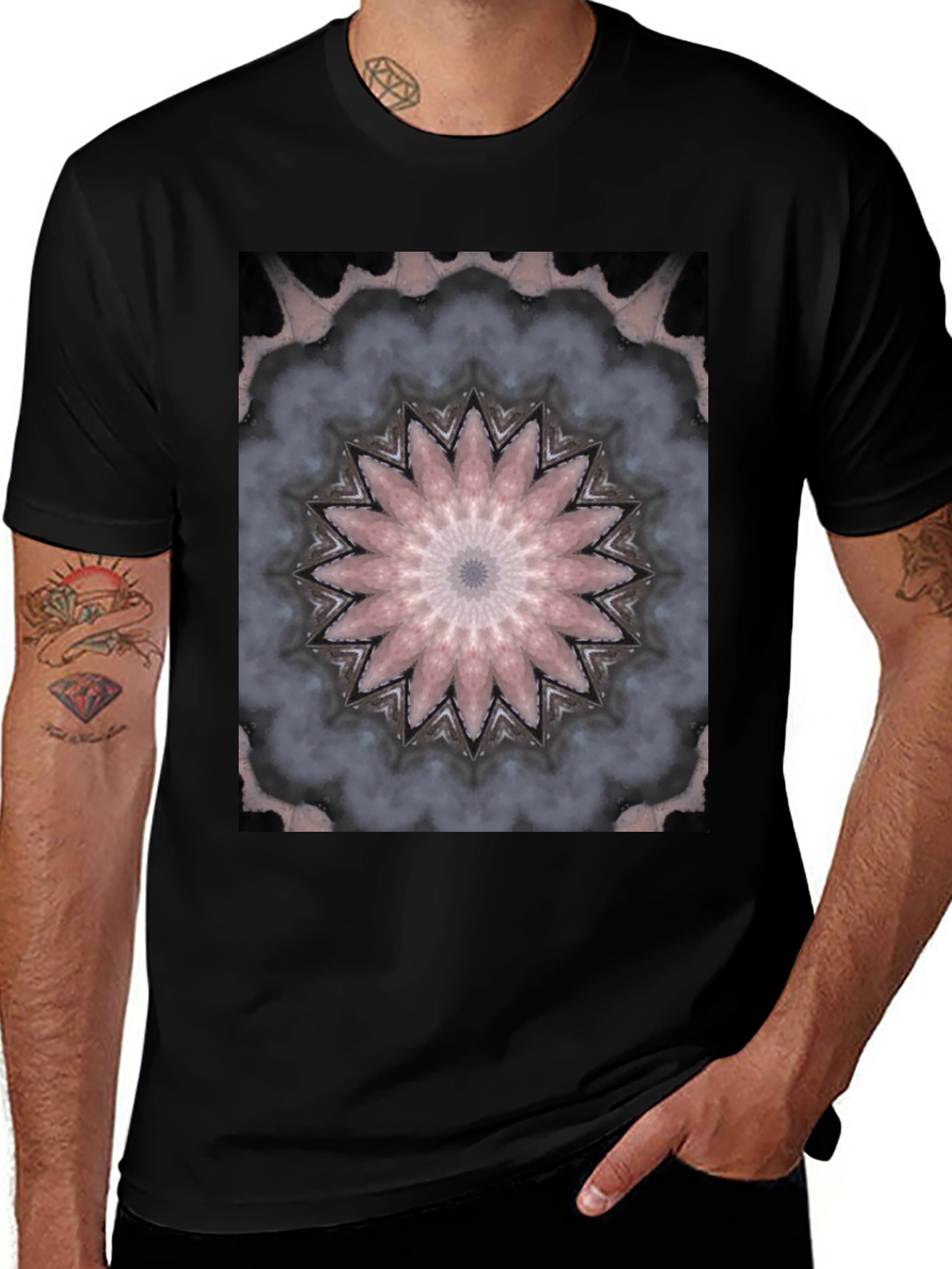 Black Mandala T-Shirt - Unique Graphic Tee main image