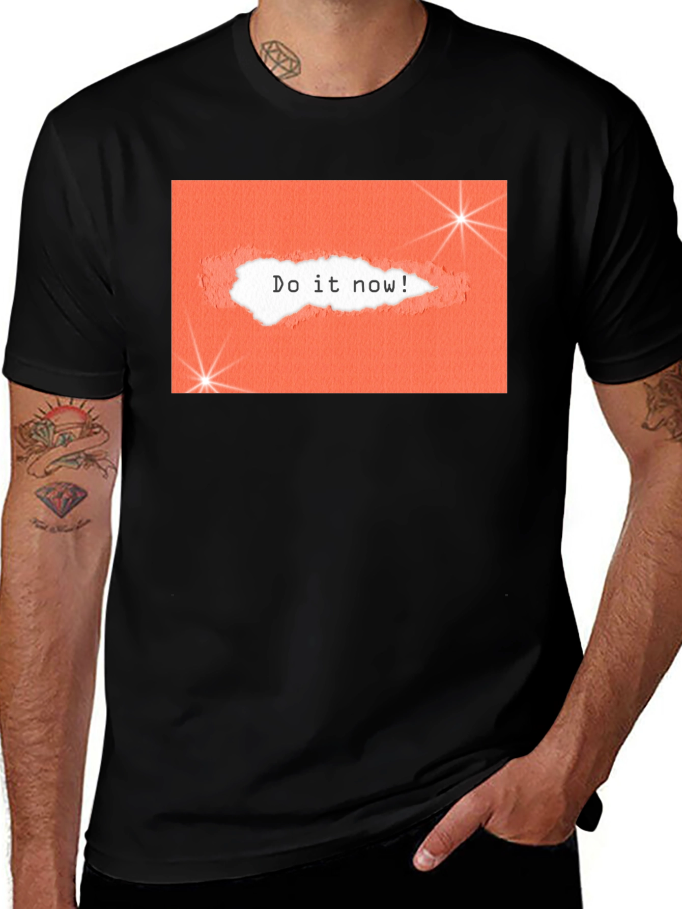 Variant 12 of Motivational Do It Now Graphic Tee - Black