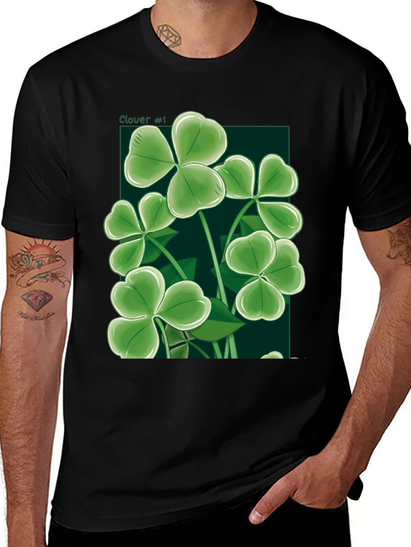 Variant 4 of Clover Graphic Black T-Shirt