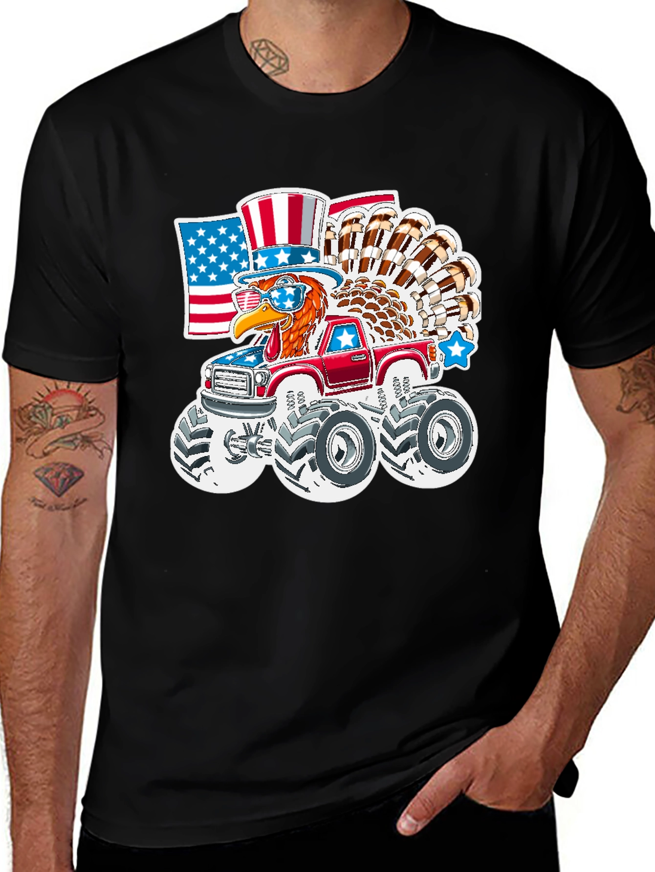 Variant 13 of Patriotic Turkey Monster Truck T-Shirt