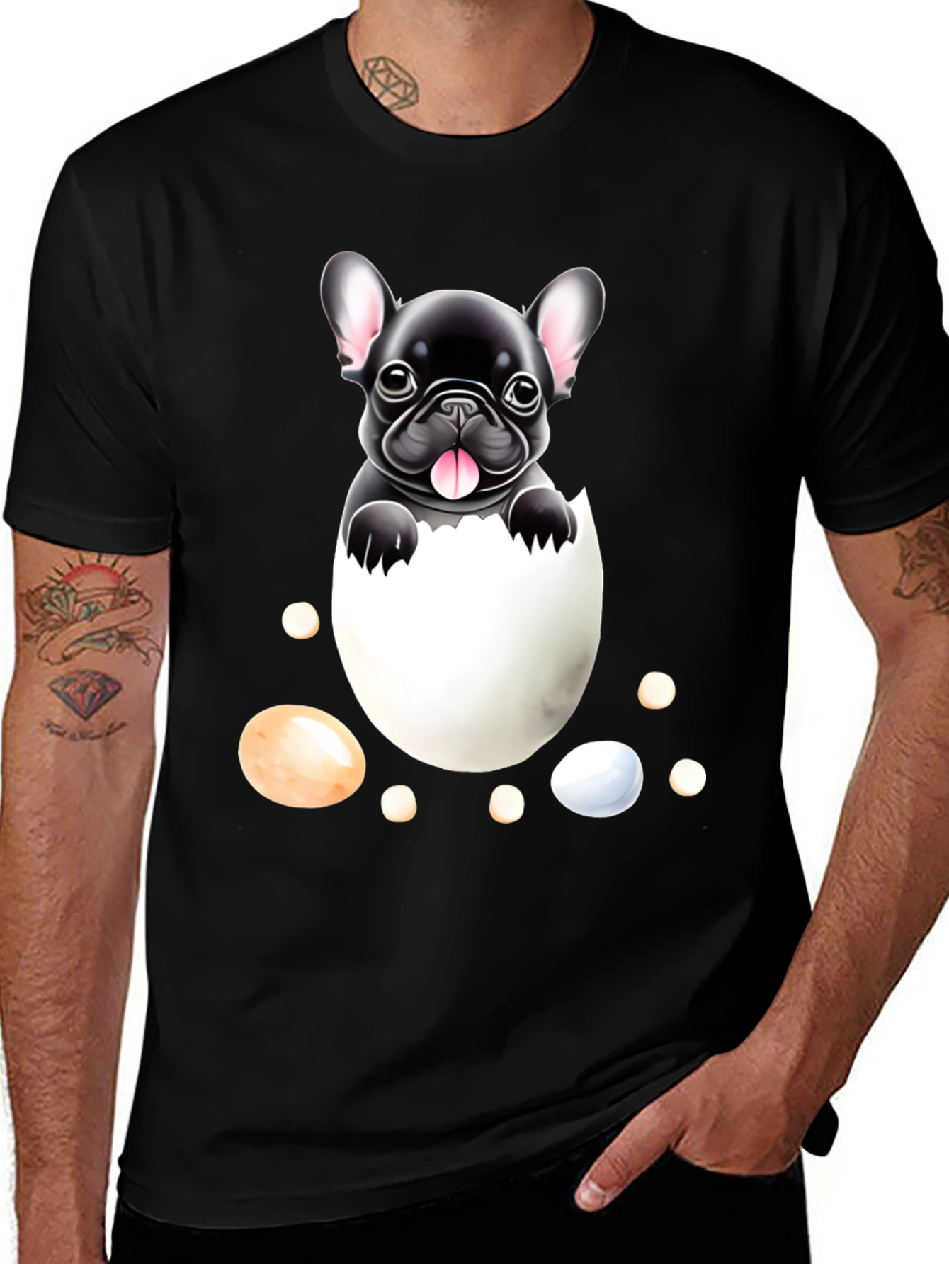 Variant 3 of Bulldog Puppy in Egg Graphic Tee