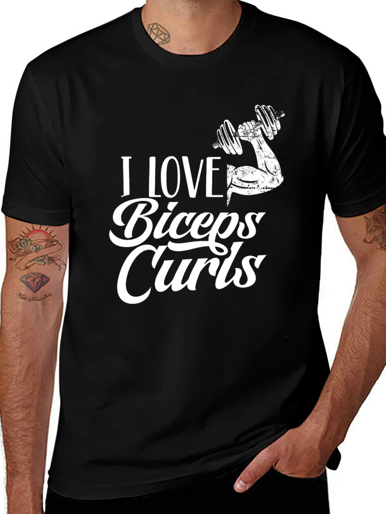 I Love Biceps Curls Graphic T-Shirt