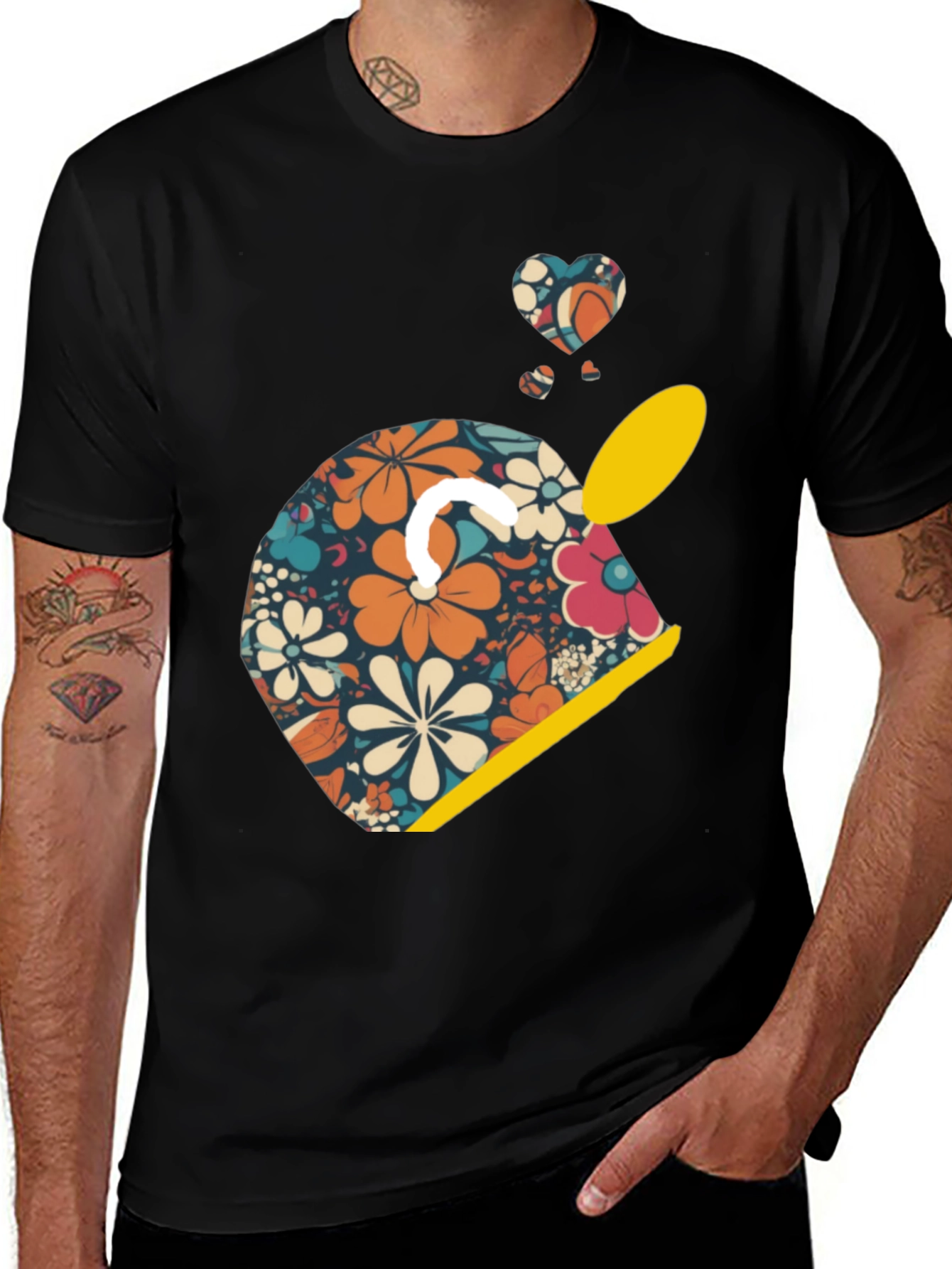 Variant 24 of Retro Floral Helmet Graphic Tee