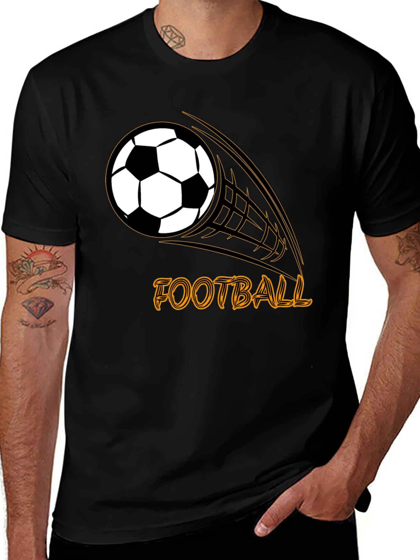 Variant 7 of Black Football Graphic T-Shirt
