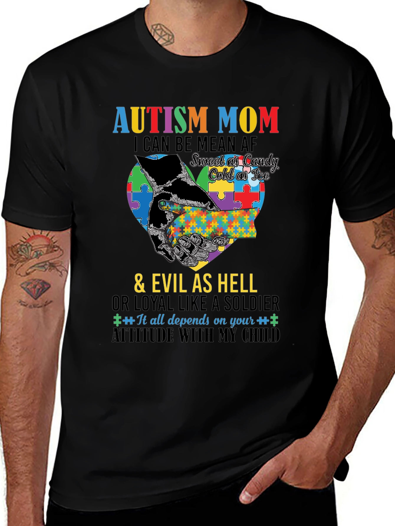 Autism Mom T-Shirt - Sweet, Cold, Evil, Loyal