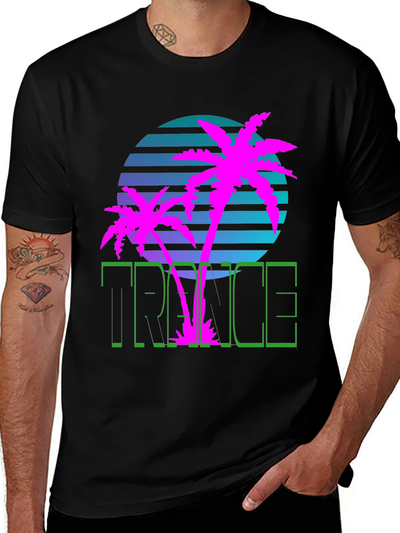 Variant 23 of Retro Trance Palm T-Shirt