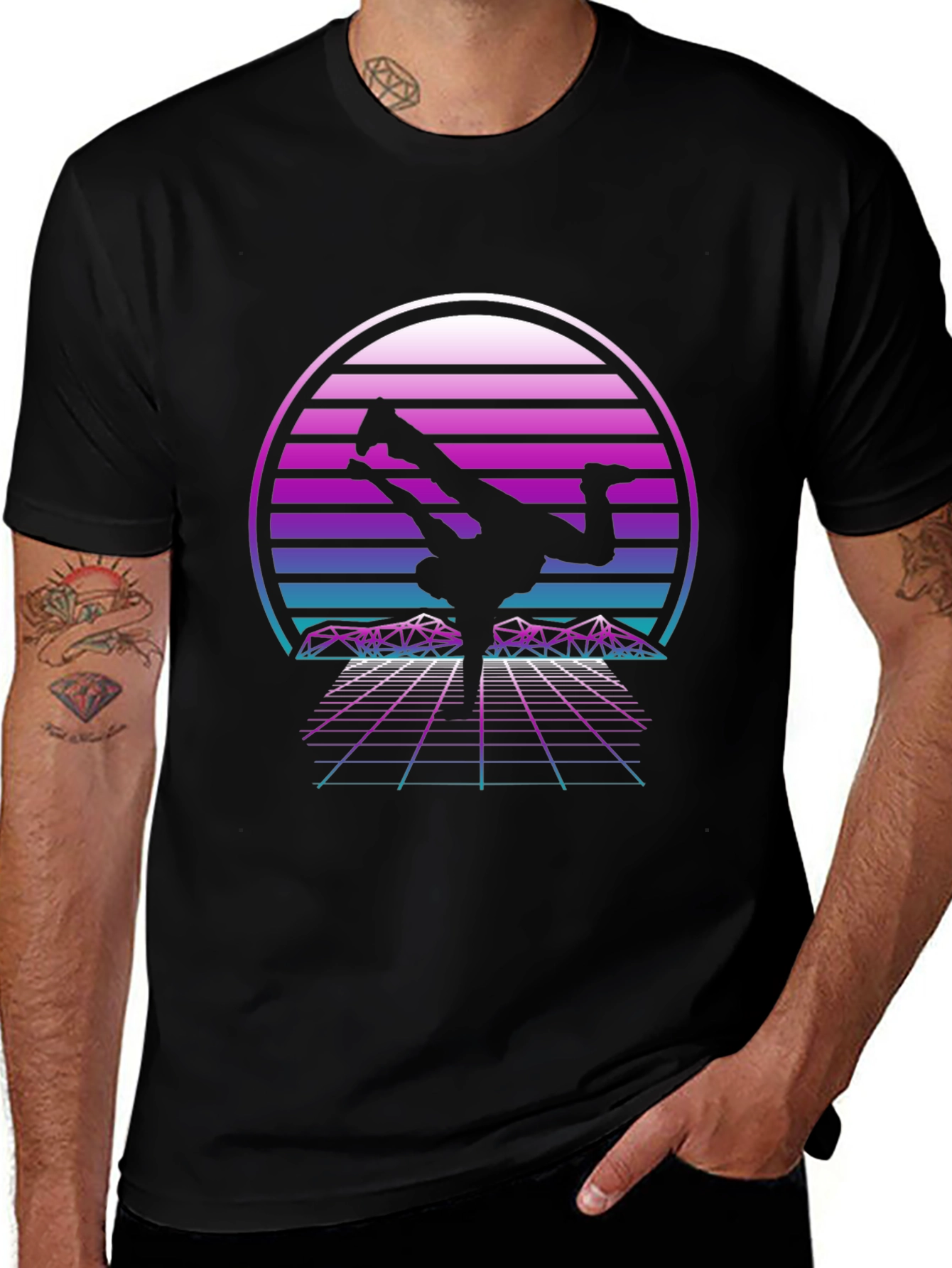 Variant 24 of Retro Breakdance T-Shirt - Synthwave Dancer Tee