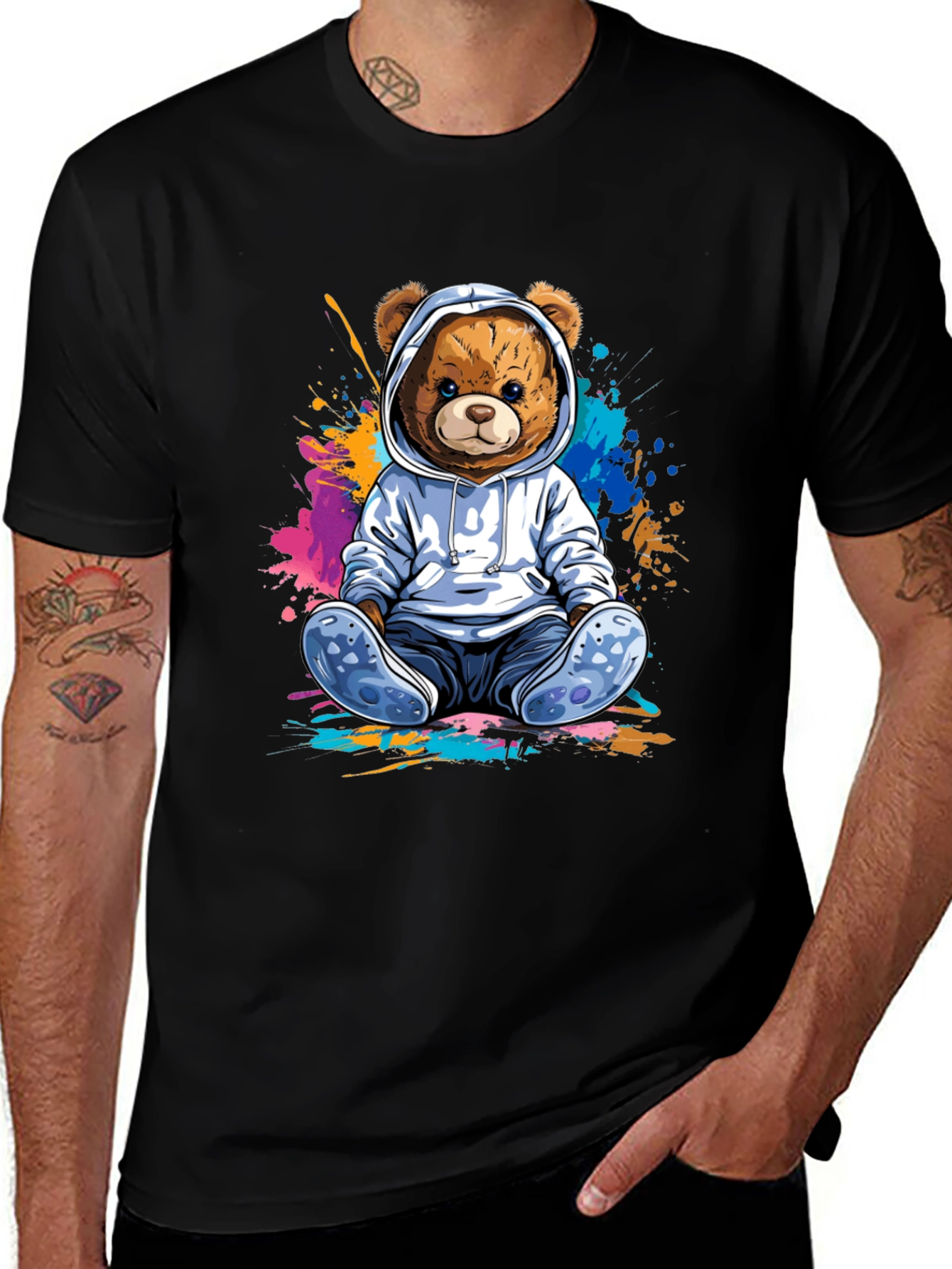 Variant 20 of Teddy Bear Hoodie Graphic Tee - Soft Cotton Blend
