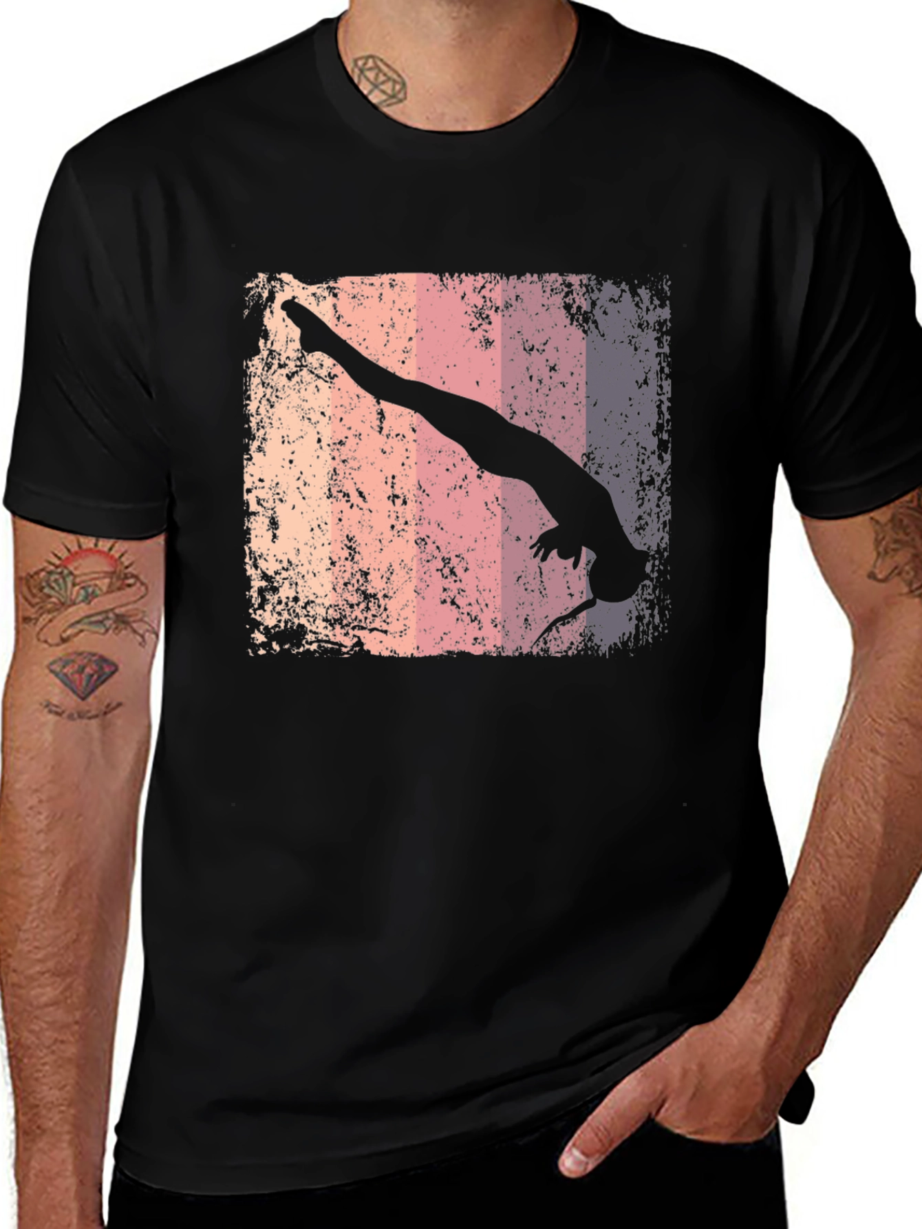Variant 19 of Gymnast Silhouette T-Shirt - Retro Style 