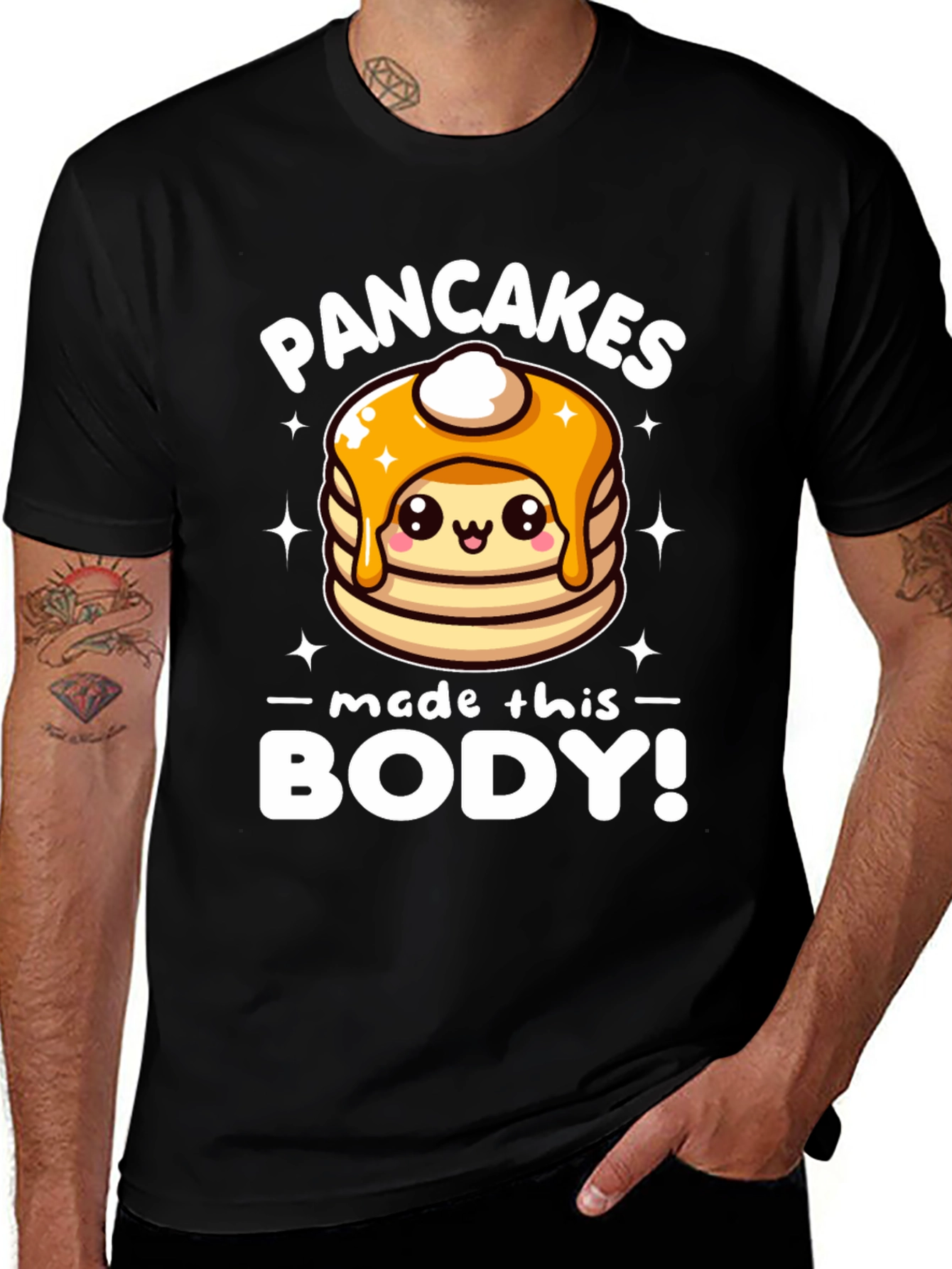 Black Pancakes Made This Body! Funny T-Shirt main image