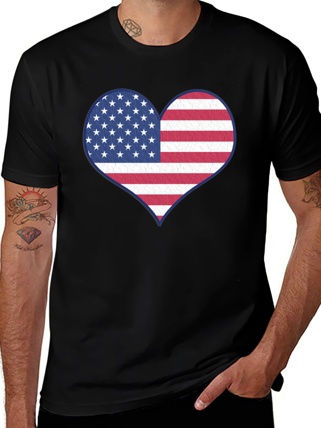 Variant 3 of Patriotic Heart Flag Graphic Tee