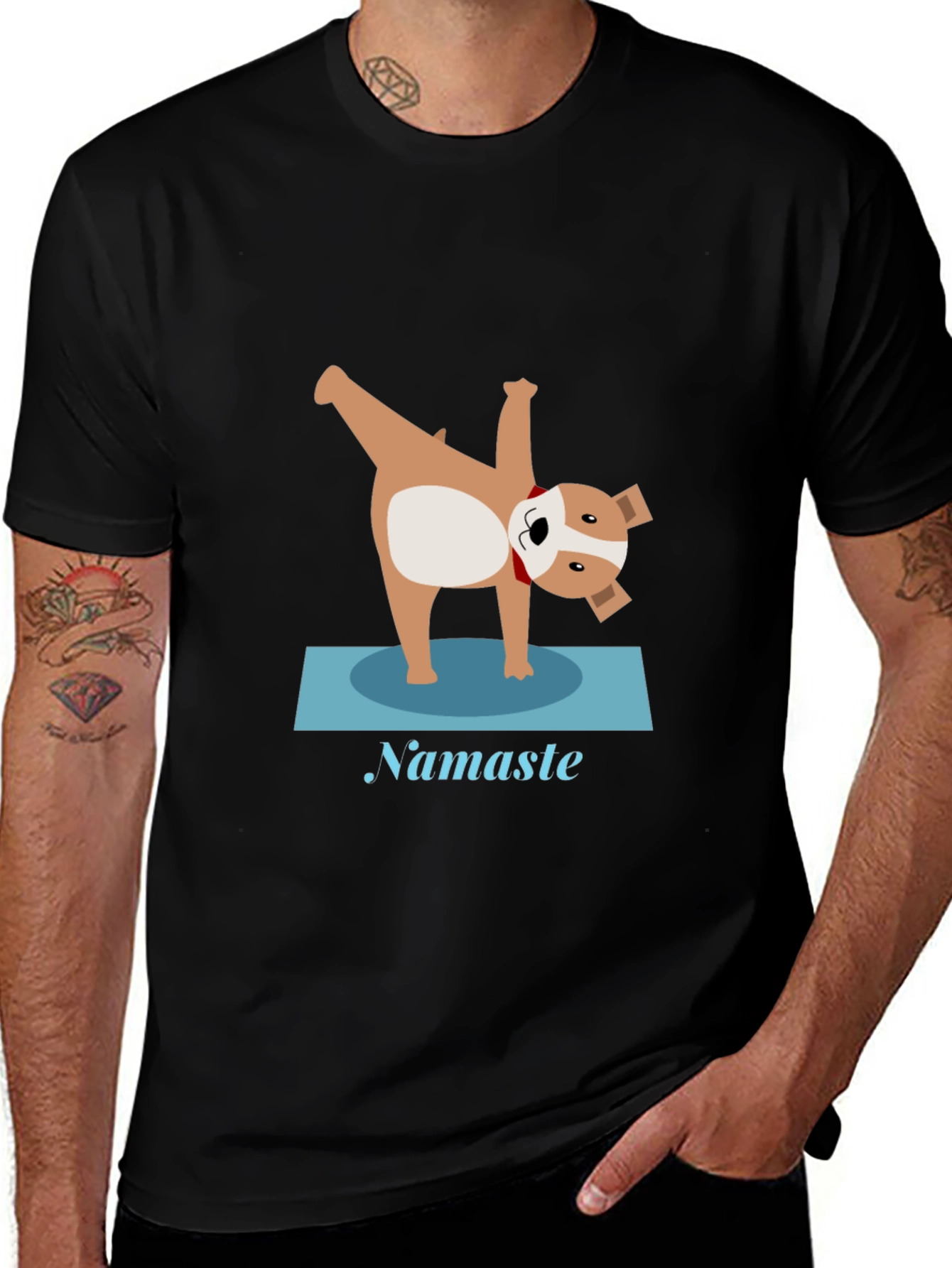Variant 26 of Yoga Dog Graphic Tee - Namaste T-Shirt