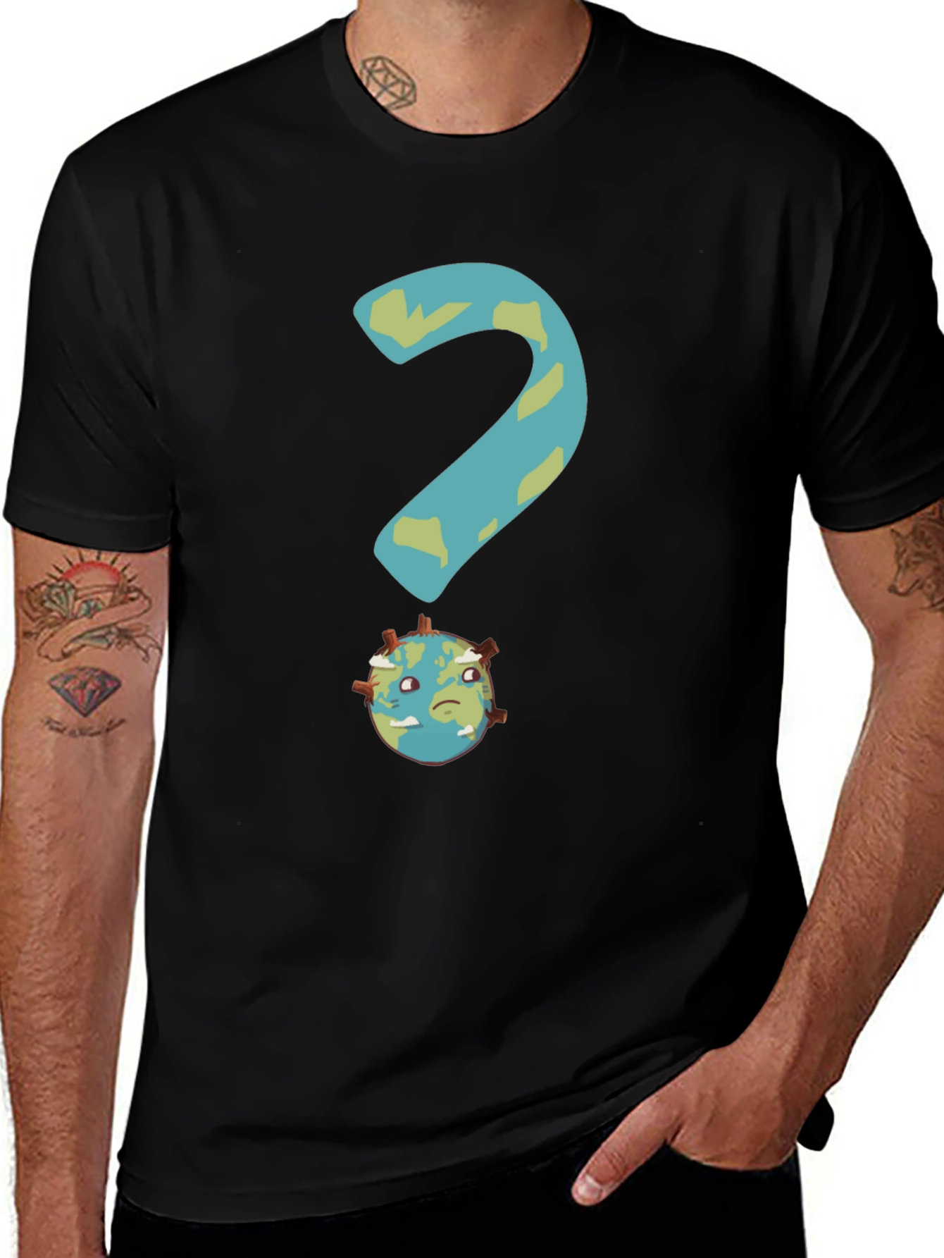 Earth Question T-Shirt - Global Crisis Awareness