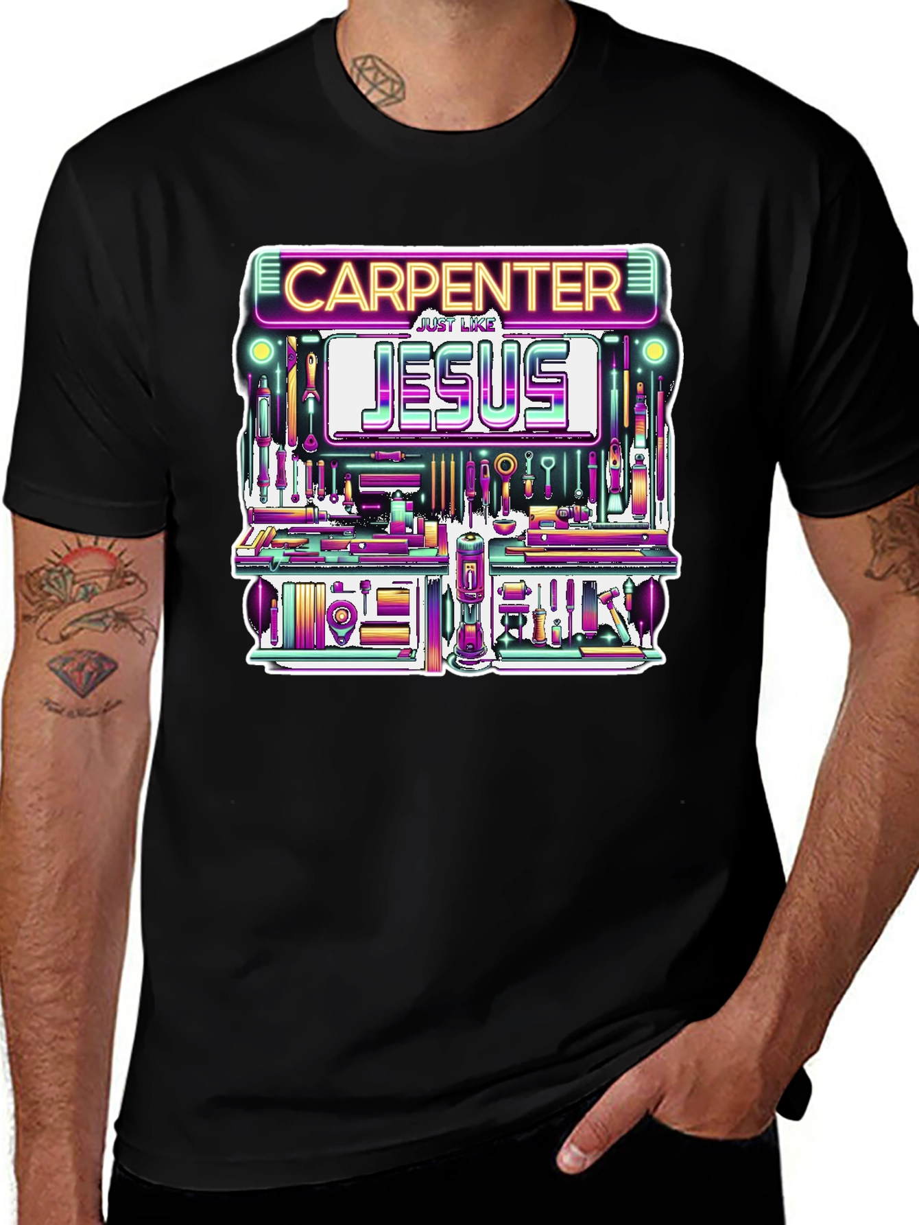 Variant 11 of Carpenter Like Jesus Graphic Tee
