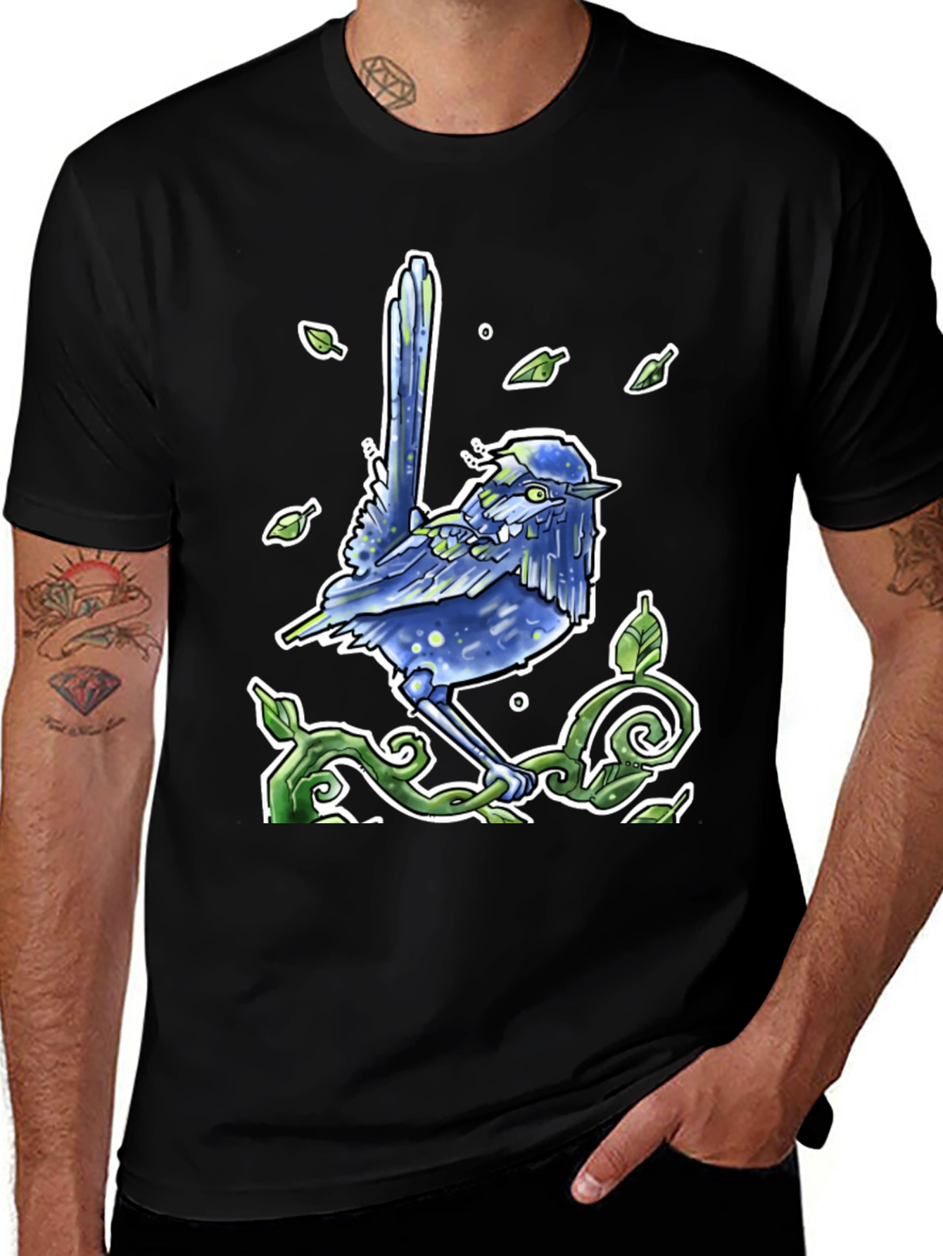 Variant 7 of Blue Wren Graphic Tee - Unique Nature Design