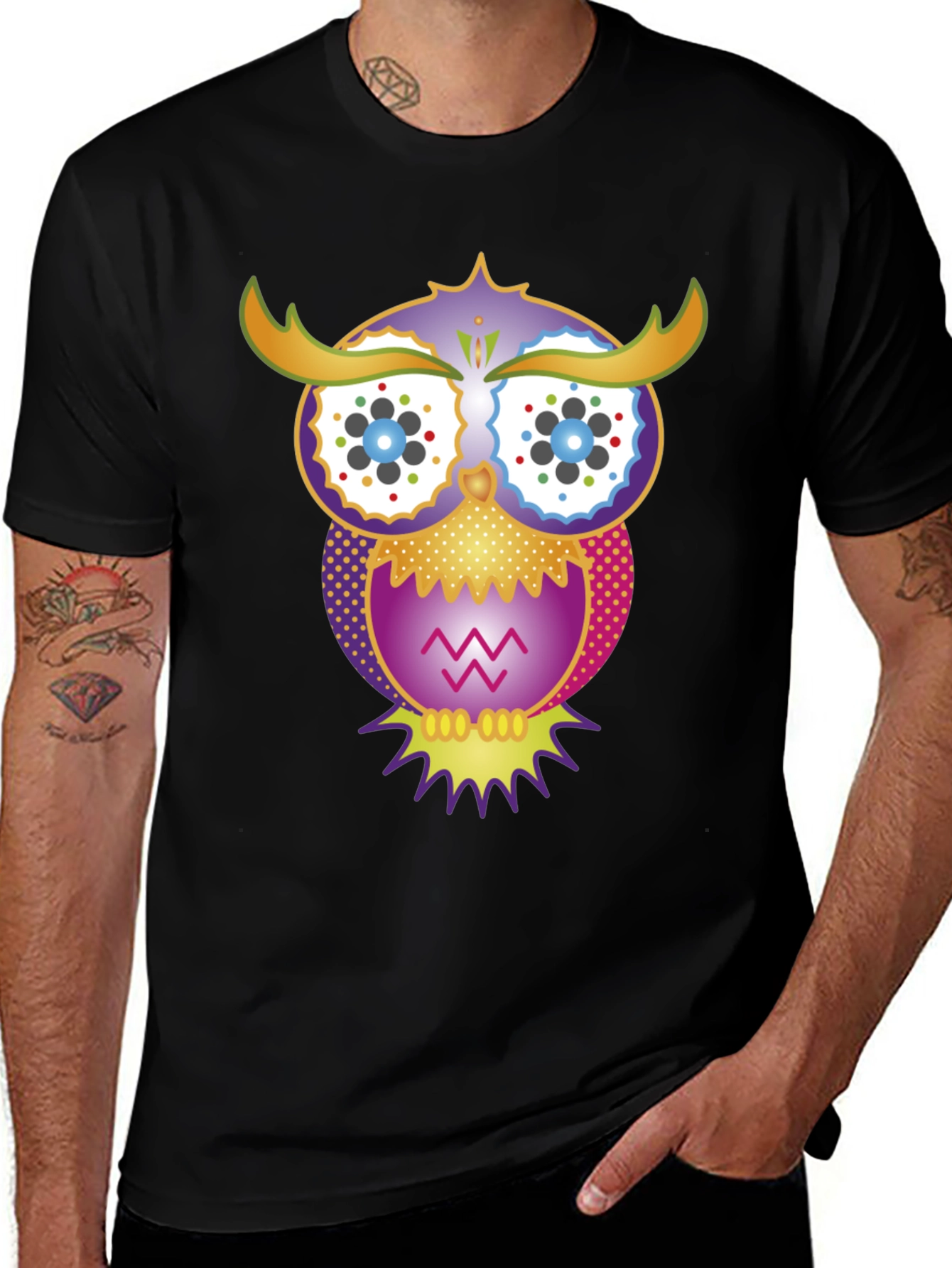 Variant 8 of Owl Graphic Print Men's T-Shirt
