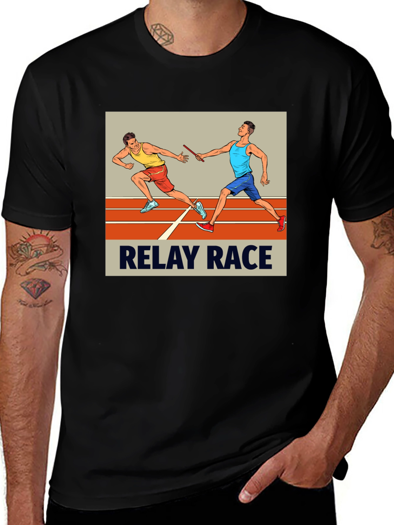 Variant 28 of Relay Race Graphic Tee - Black