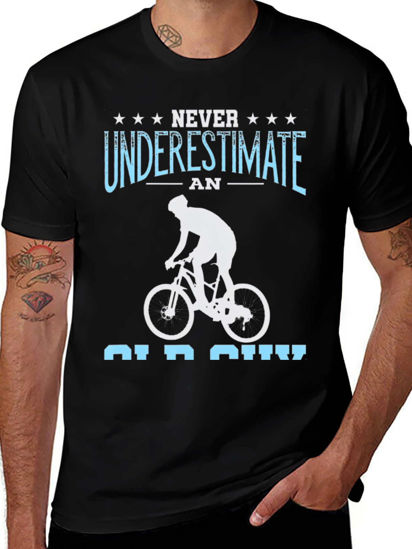 Variant 8 of Never Underestimate An Old Guy Cycling T-Shirt