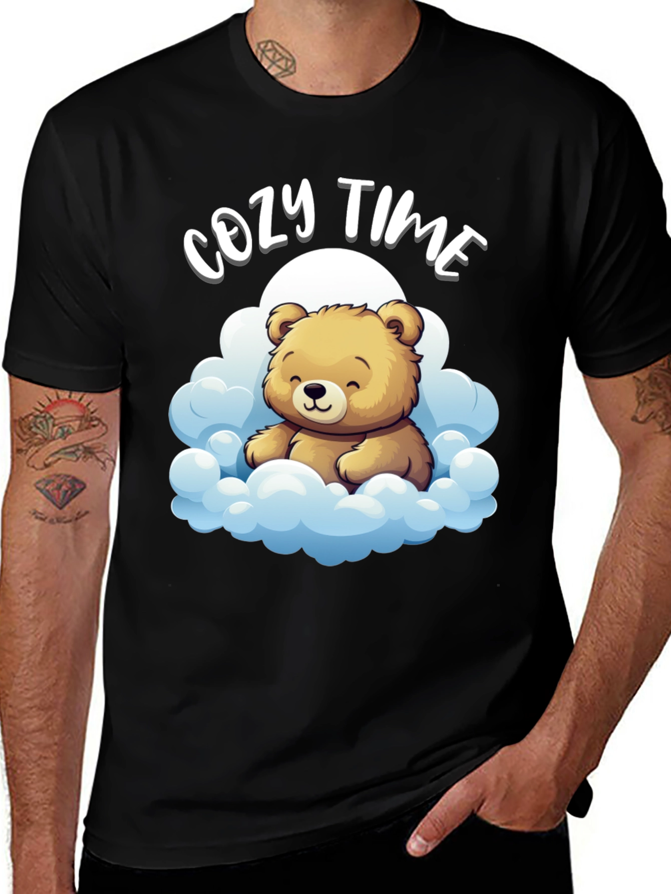 Variant 8 of Cozy Time Bear Graphic Tee - Soft & Comfortable