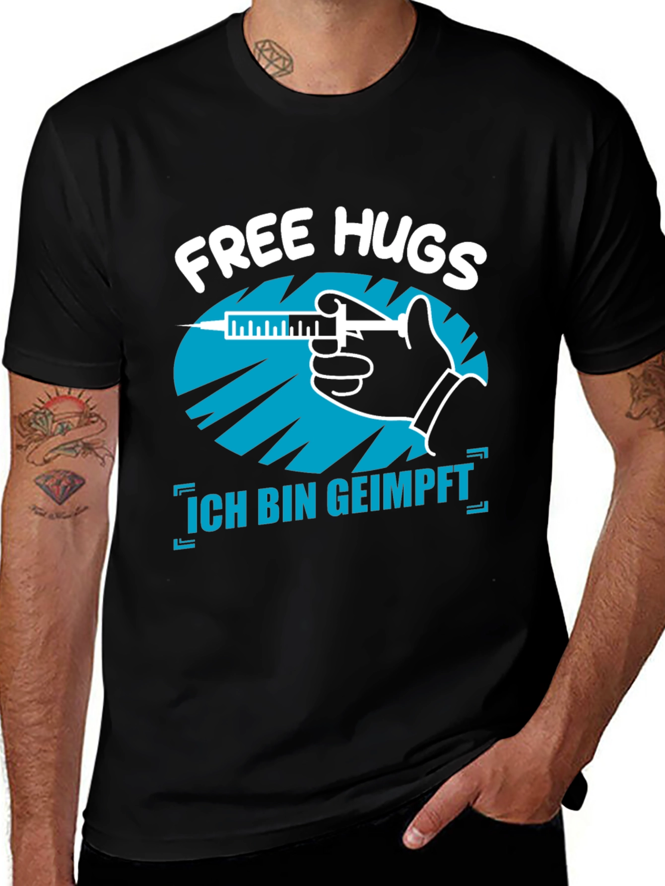 Variant 3 of Free Hugs I'm Vaccinated T-Shirt