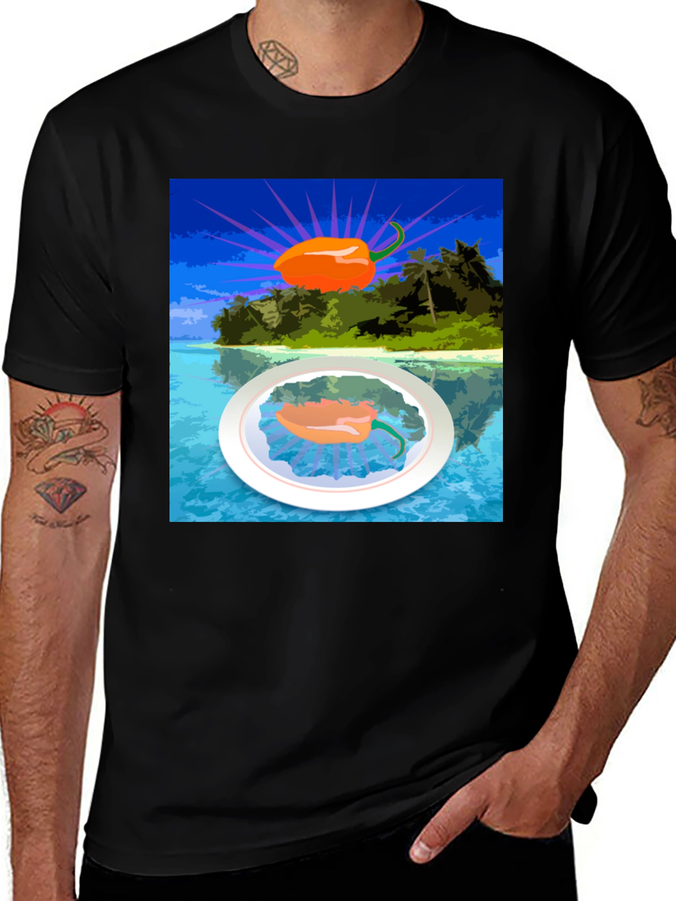 Variant 19 of Island Pepper Graphic Tee - Tropical Hot